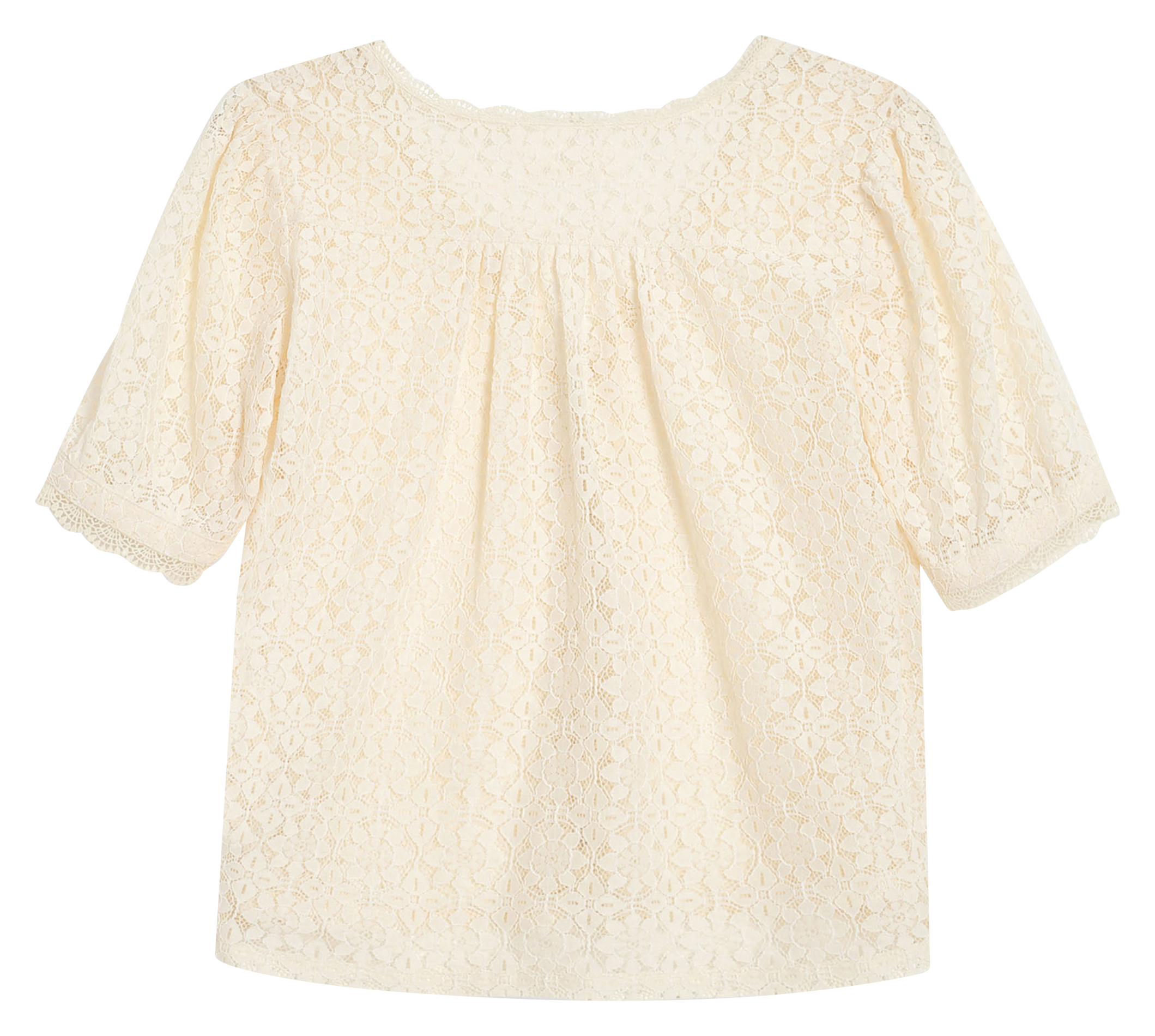 Top met V-hals en knopen van kant GRACE ET MILA Bruin