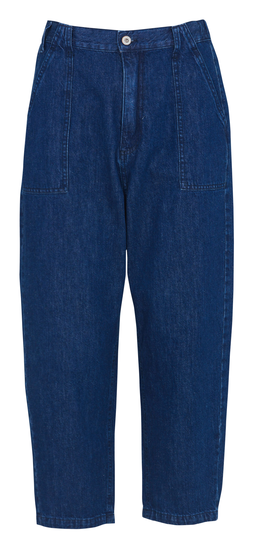 Jean droit taille haute en coton PLEASE Bleu