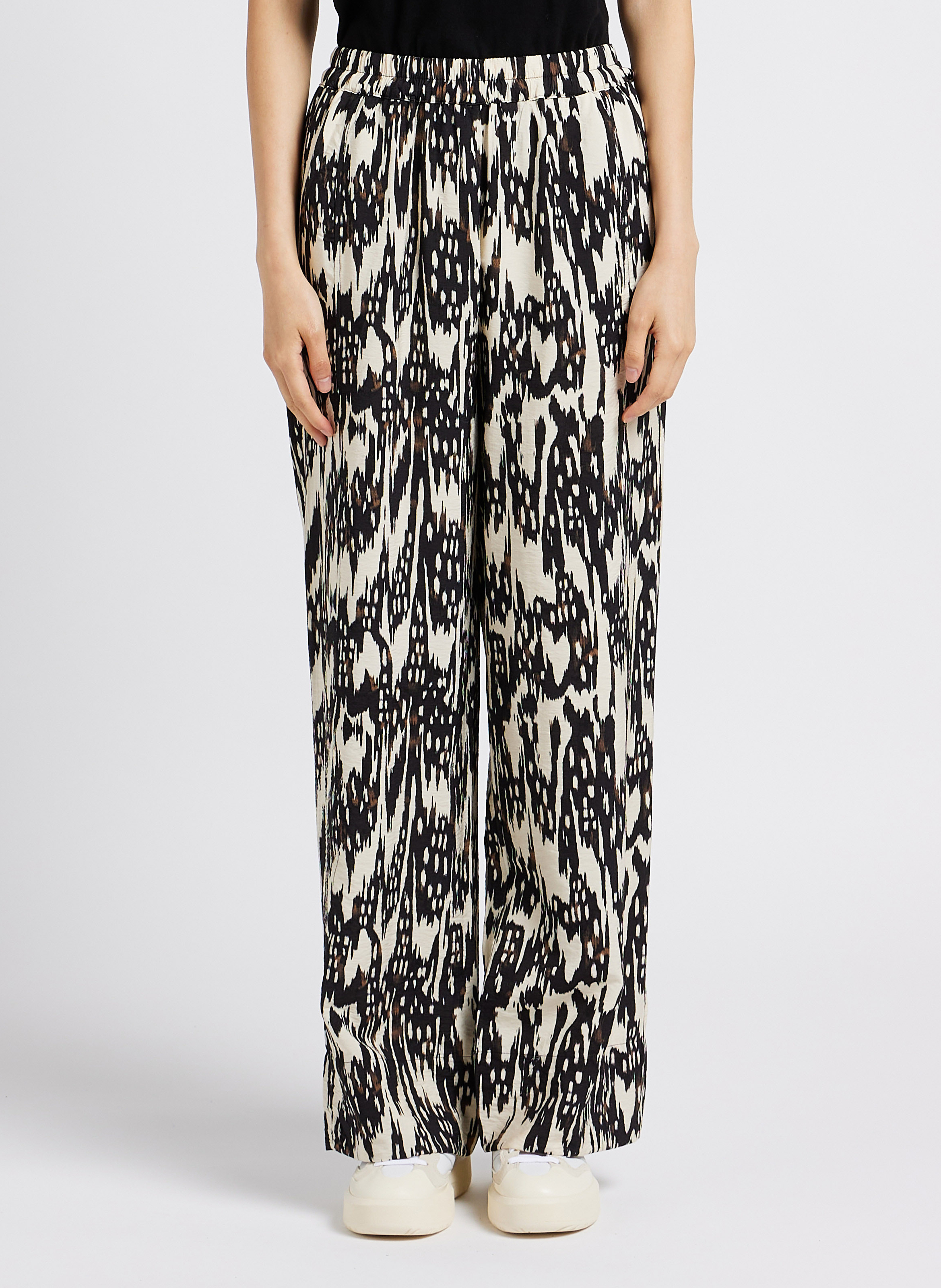 Pantalon large imprimé  OBJECT Beige