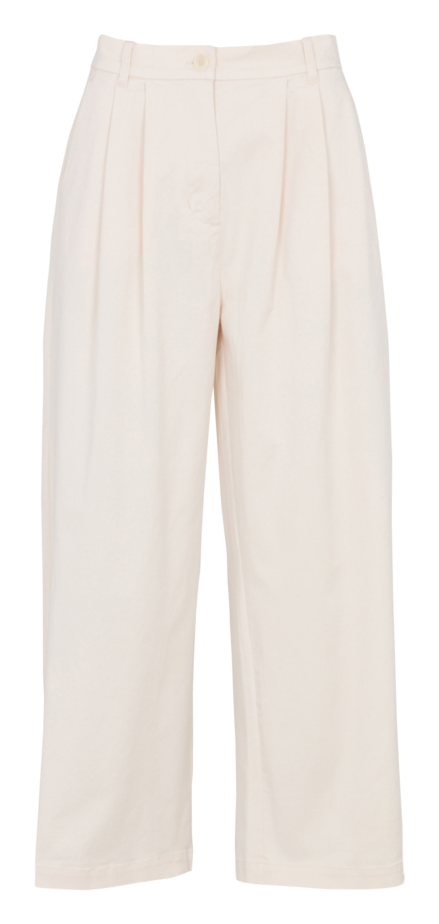 Wijde broek met hoge taille - katoenblend RUE DE TOKYO Beige