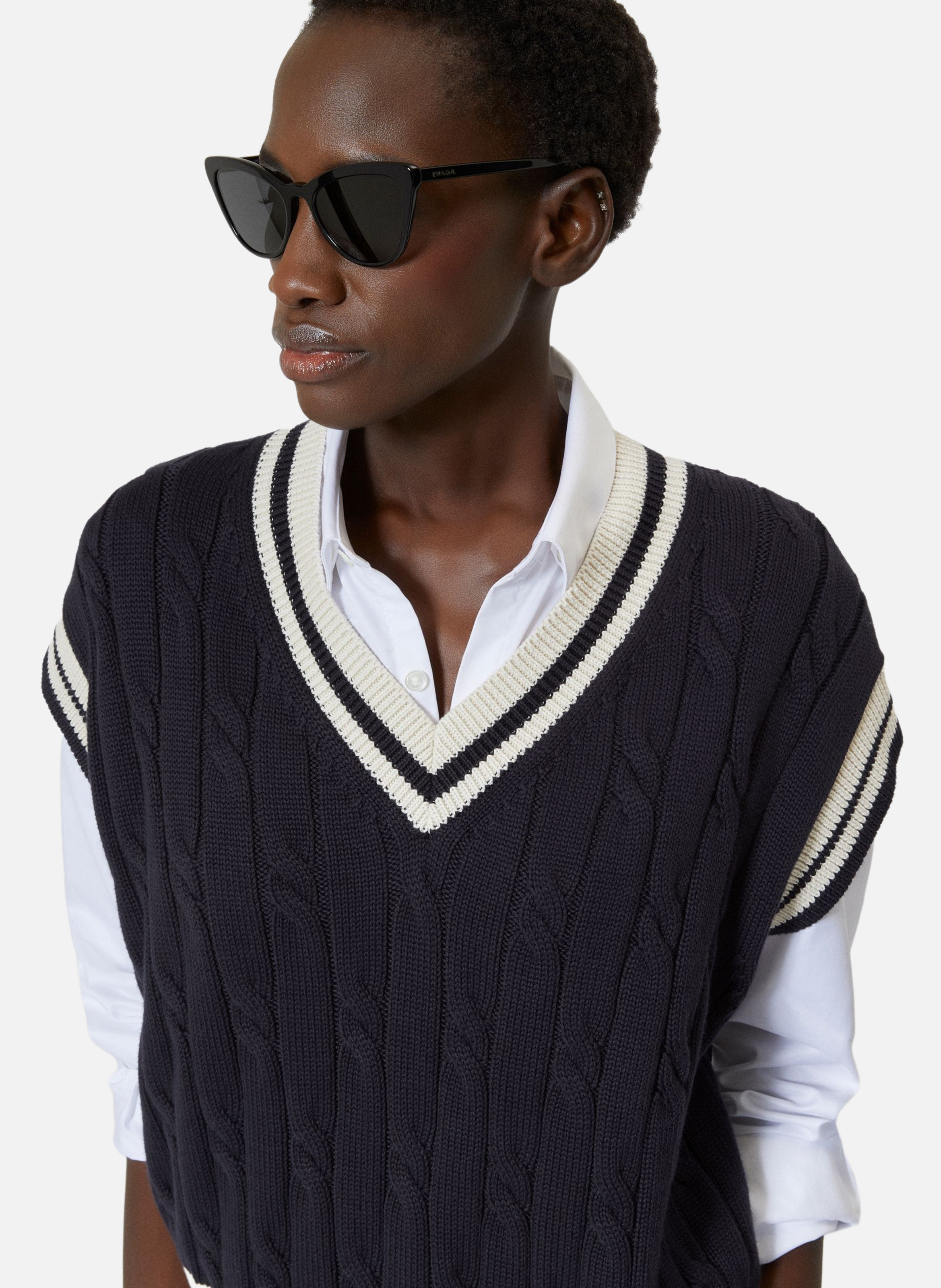 Pull sans manches en coton THE KOOPLES Bleu