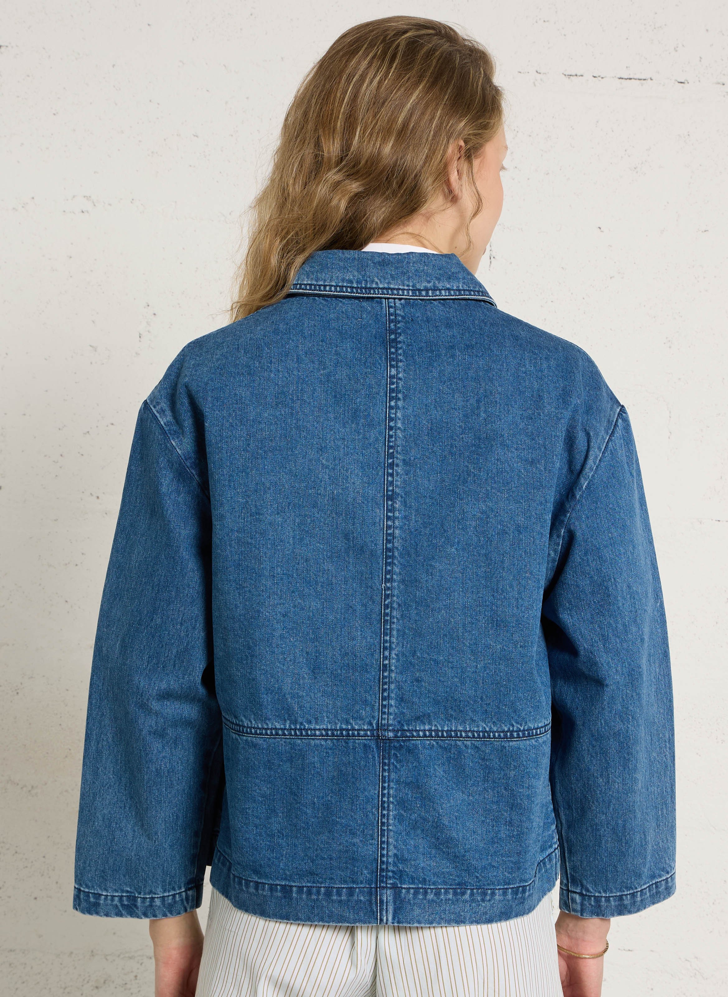 Rechte knoopsluiting spijkerjas BELLA JONES Blauw