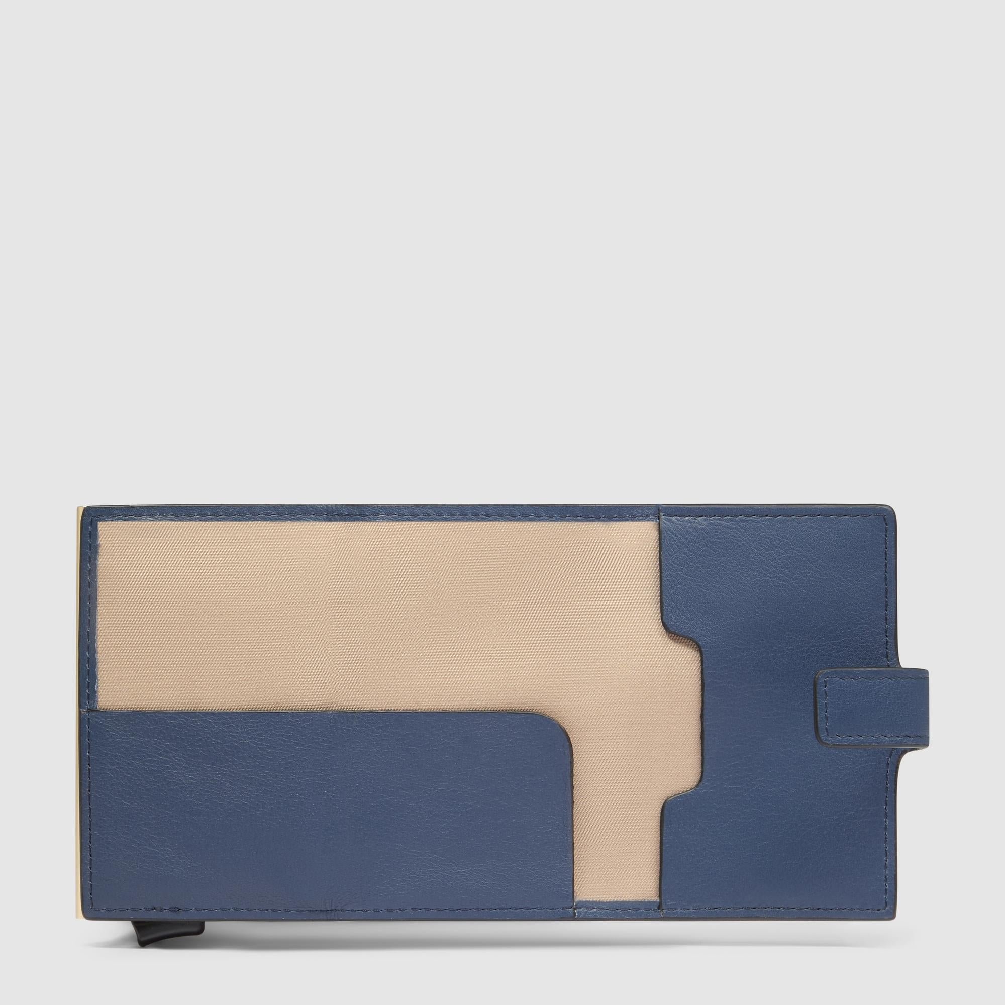 Porte-cartes pop-up automatique PIQUADRO Bleu