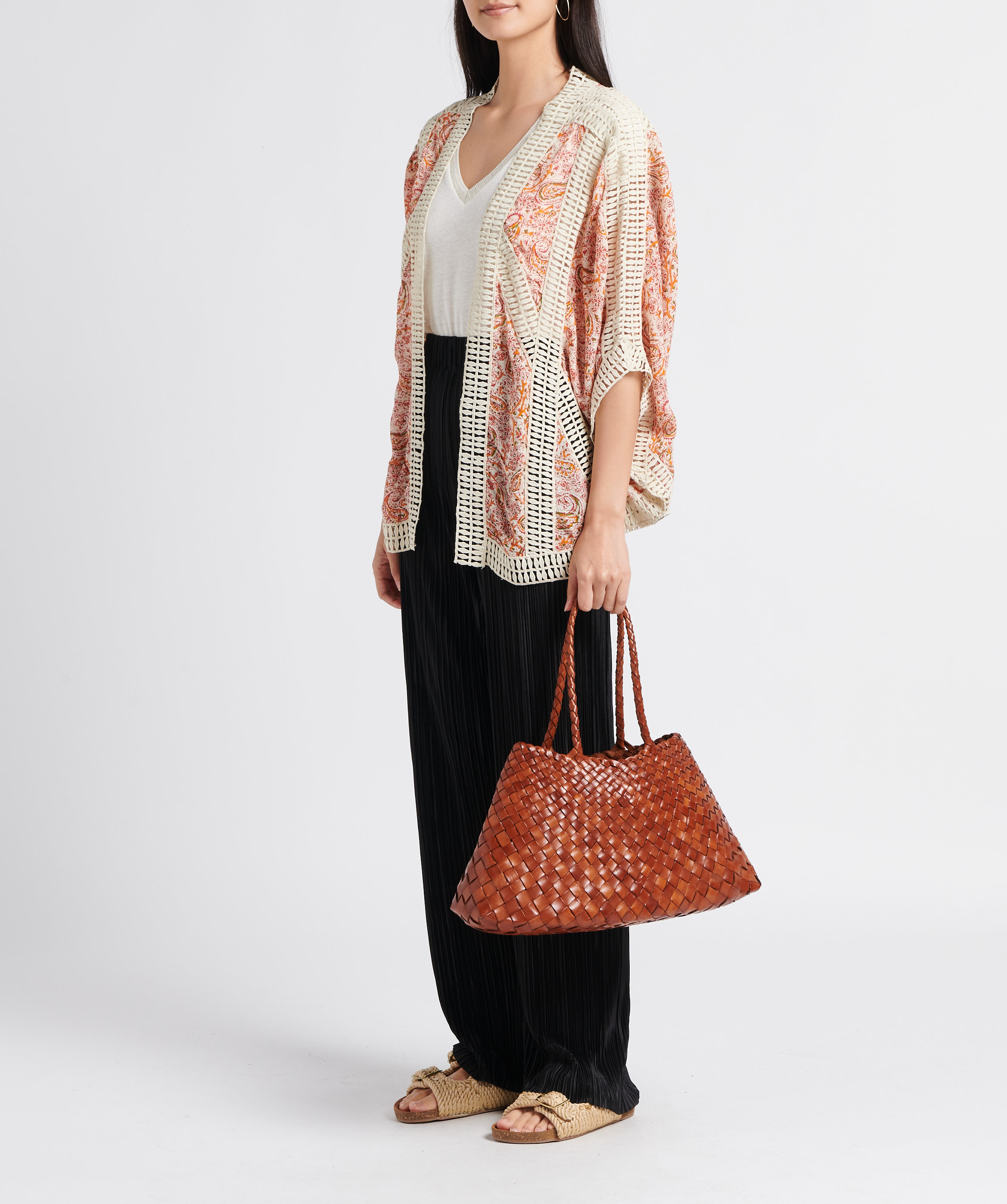 Panier tissé en cuir DRAGON DIFFUSION Marron