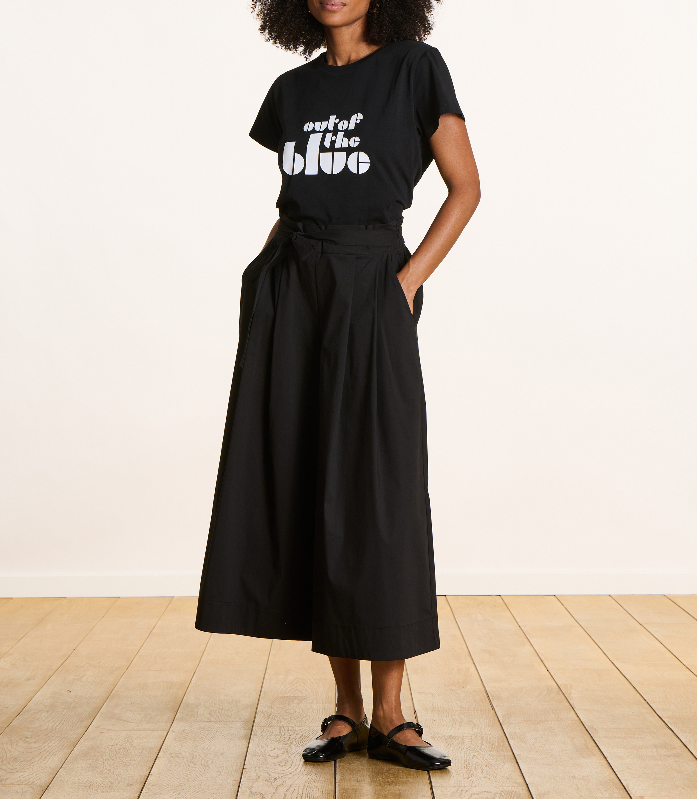 Weite Hose aus Baumwollmischung LA FEE MARABOUTEE Schwarz