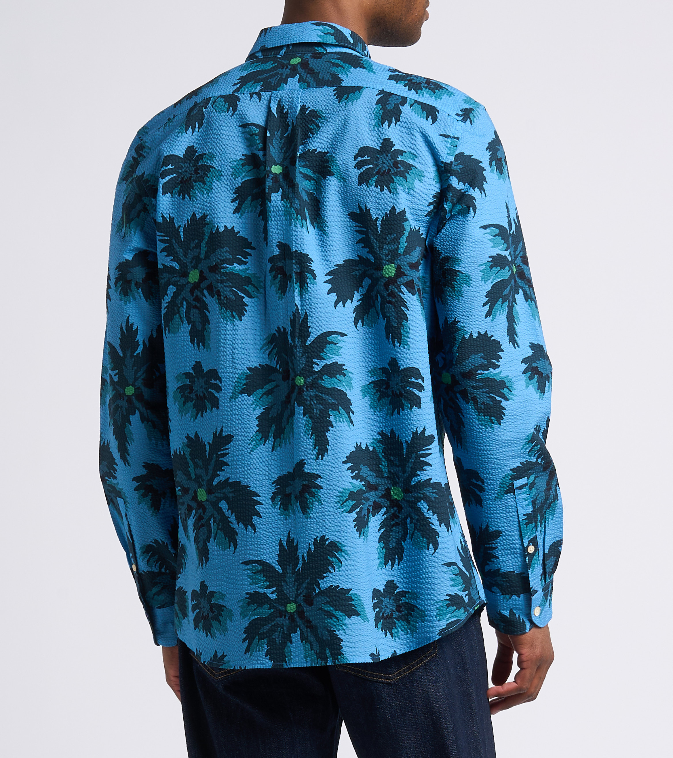 Printed cotton shirt with classic collar PAUL SMITH Blue