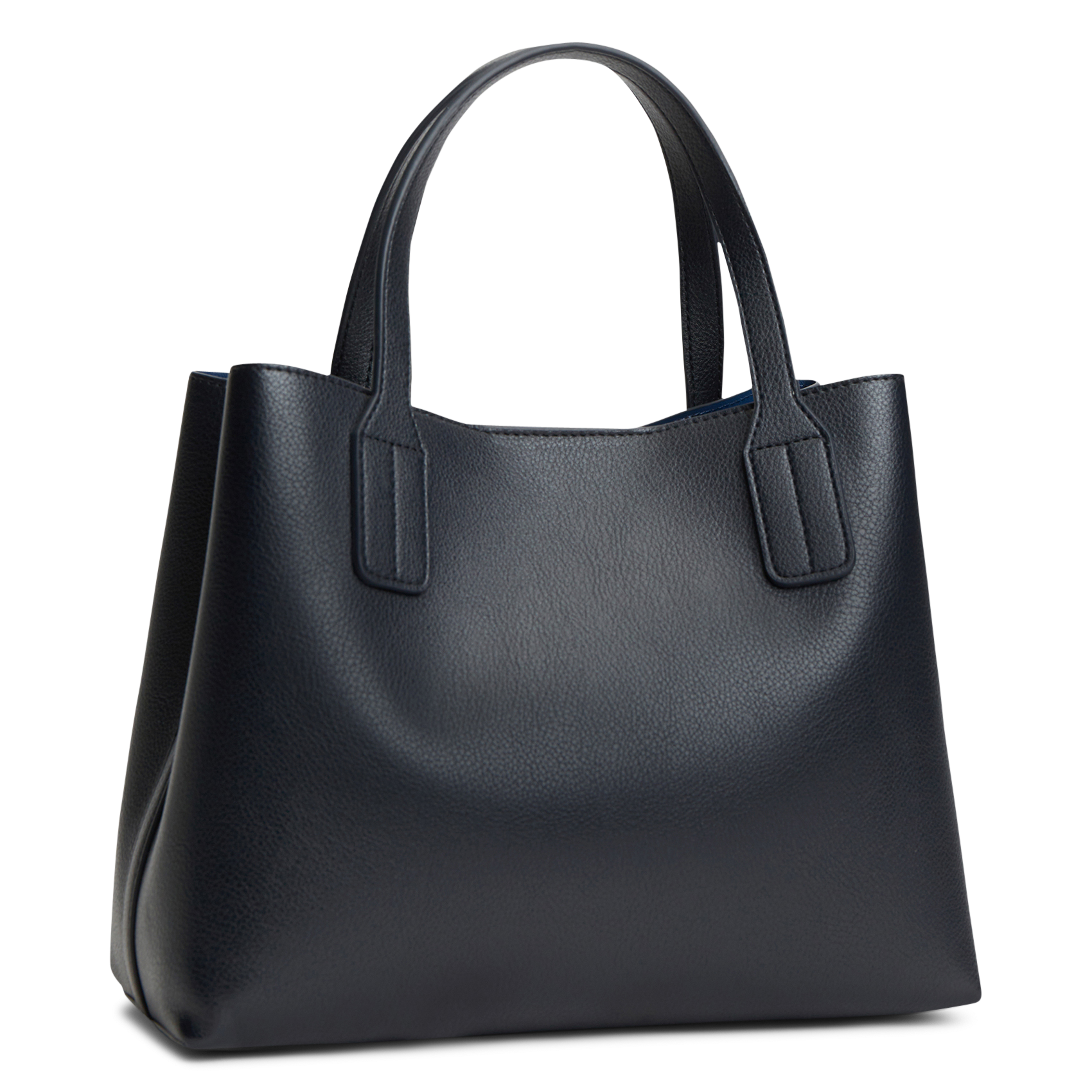 Grained leather tote bag TOMMY HILFIGER Blue