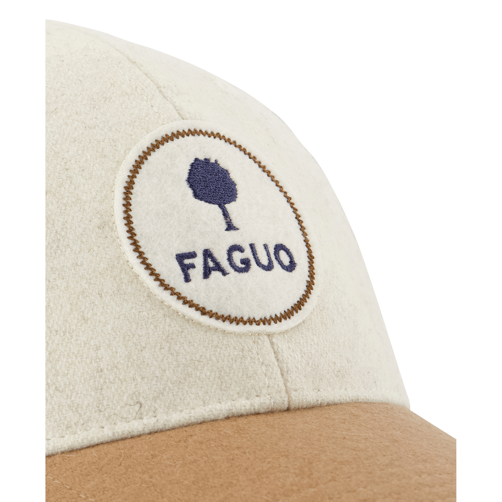 Bestickte Kappe aus Wollmix FAGUO Blau