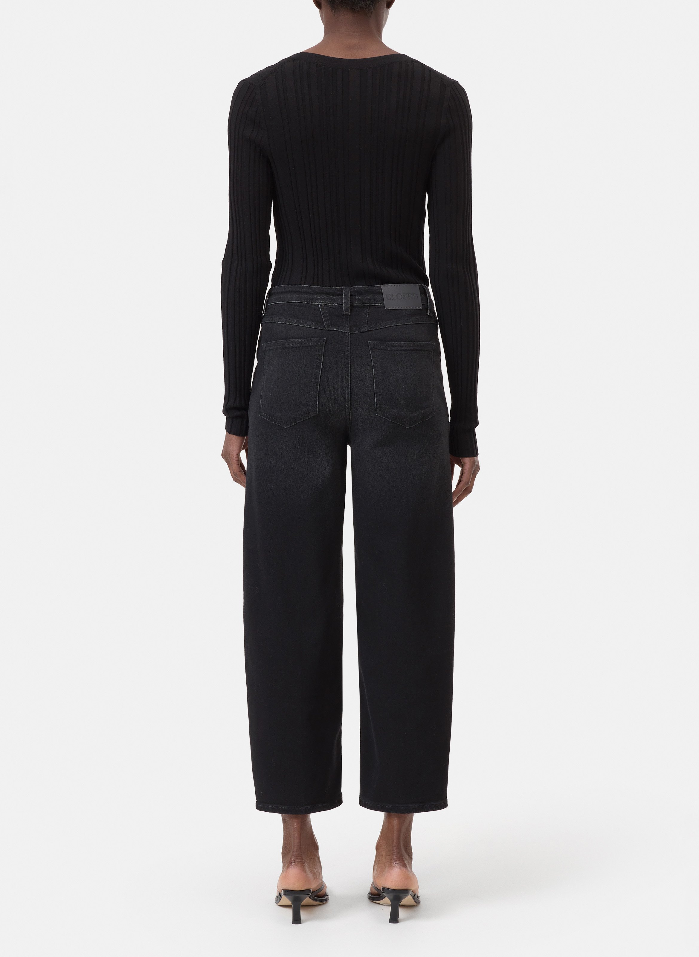 Cotton-blend straight-leg jeans CLOSED Grey