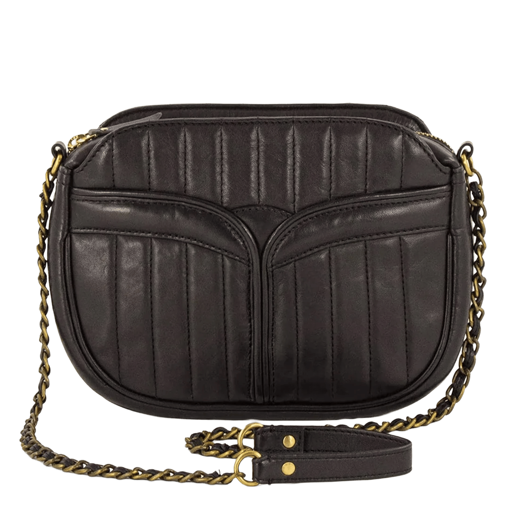 Sac bandoulière en cuir agneau SESSUN Noir