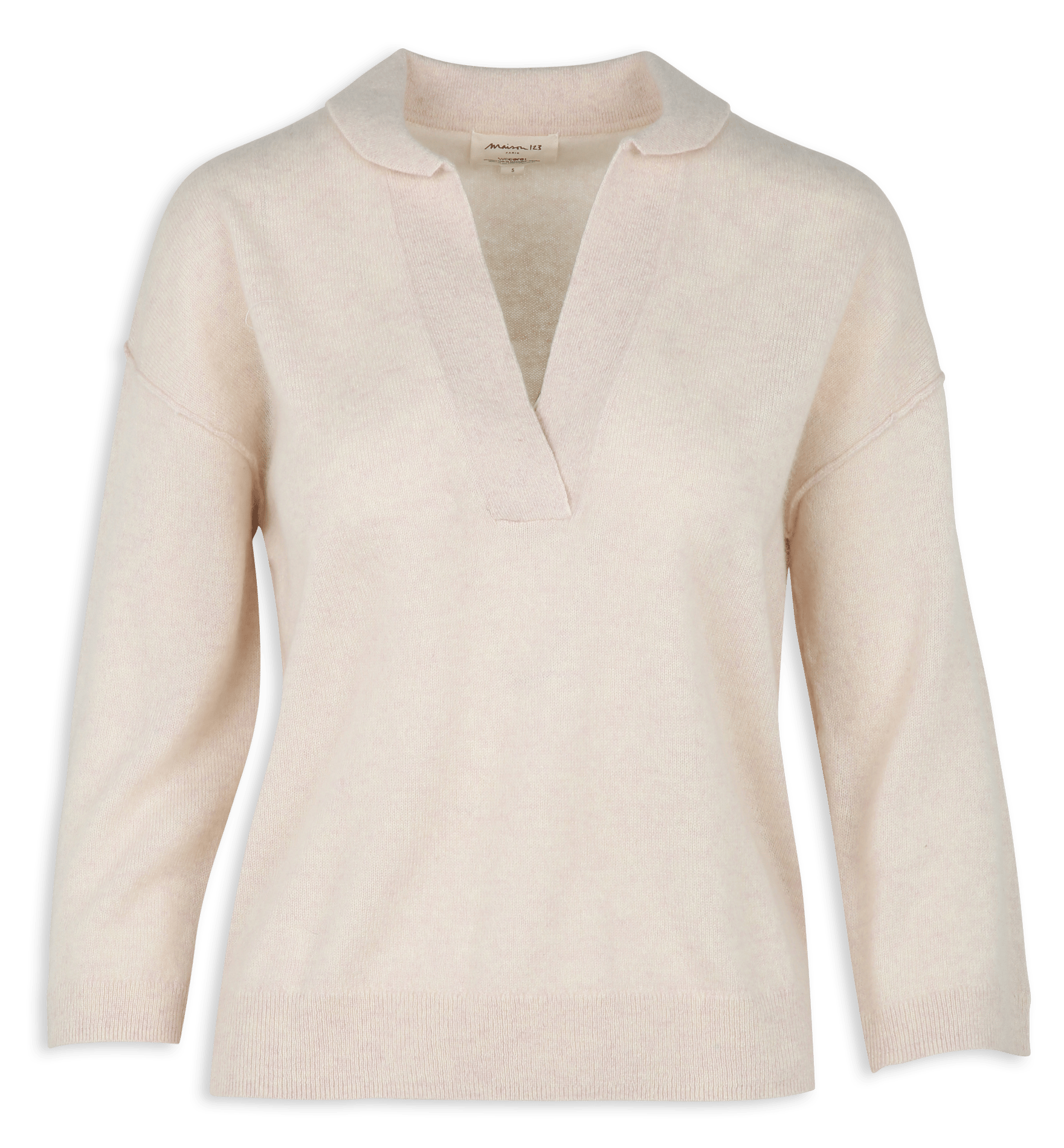 V-neck oversized cashmere sweater MAISON 123 Pink