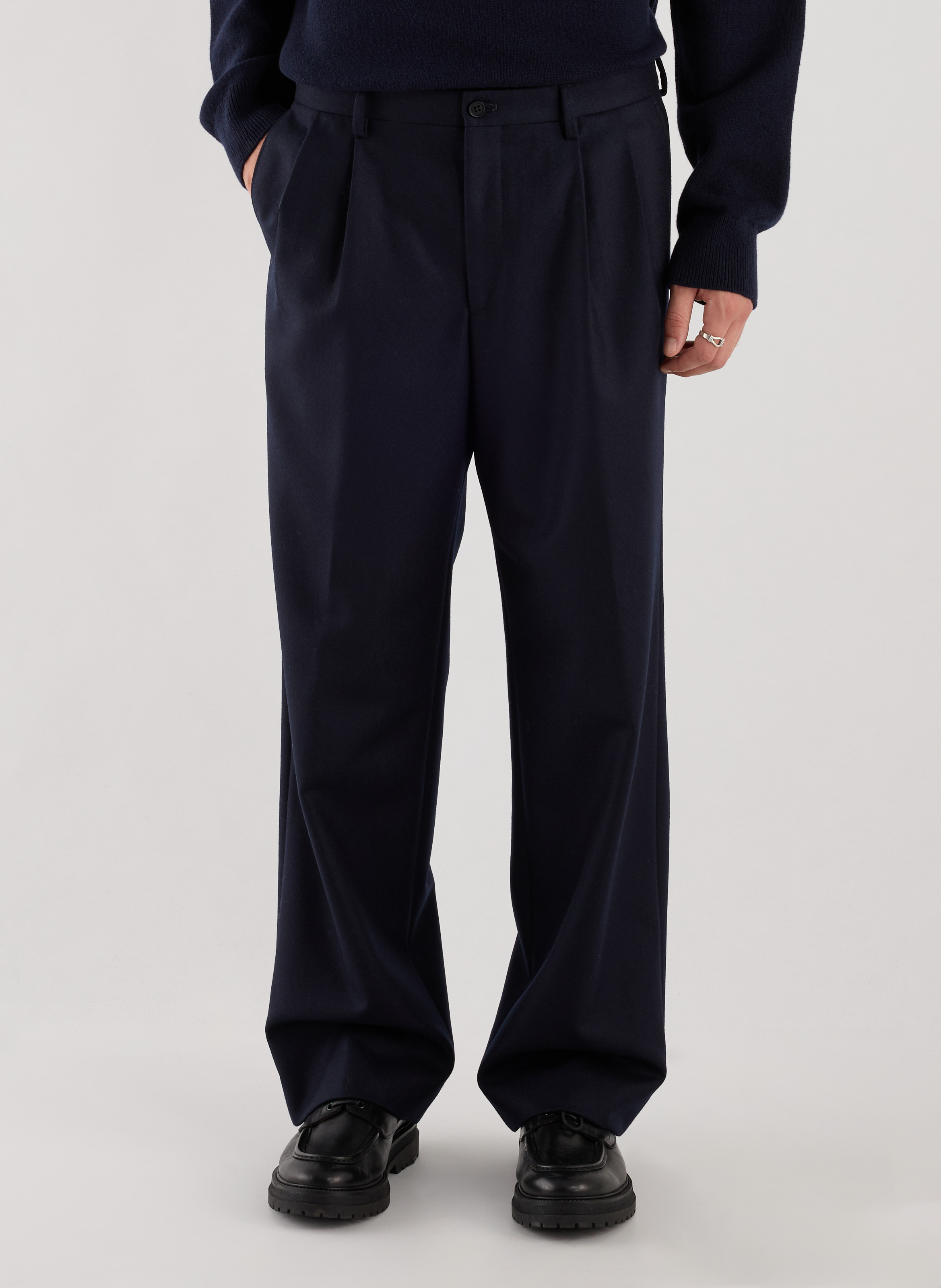 Wide wool goose pants SAISON 1865 Blue
