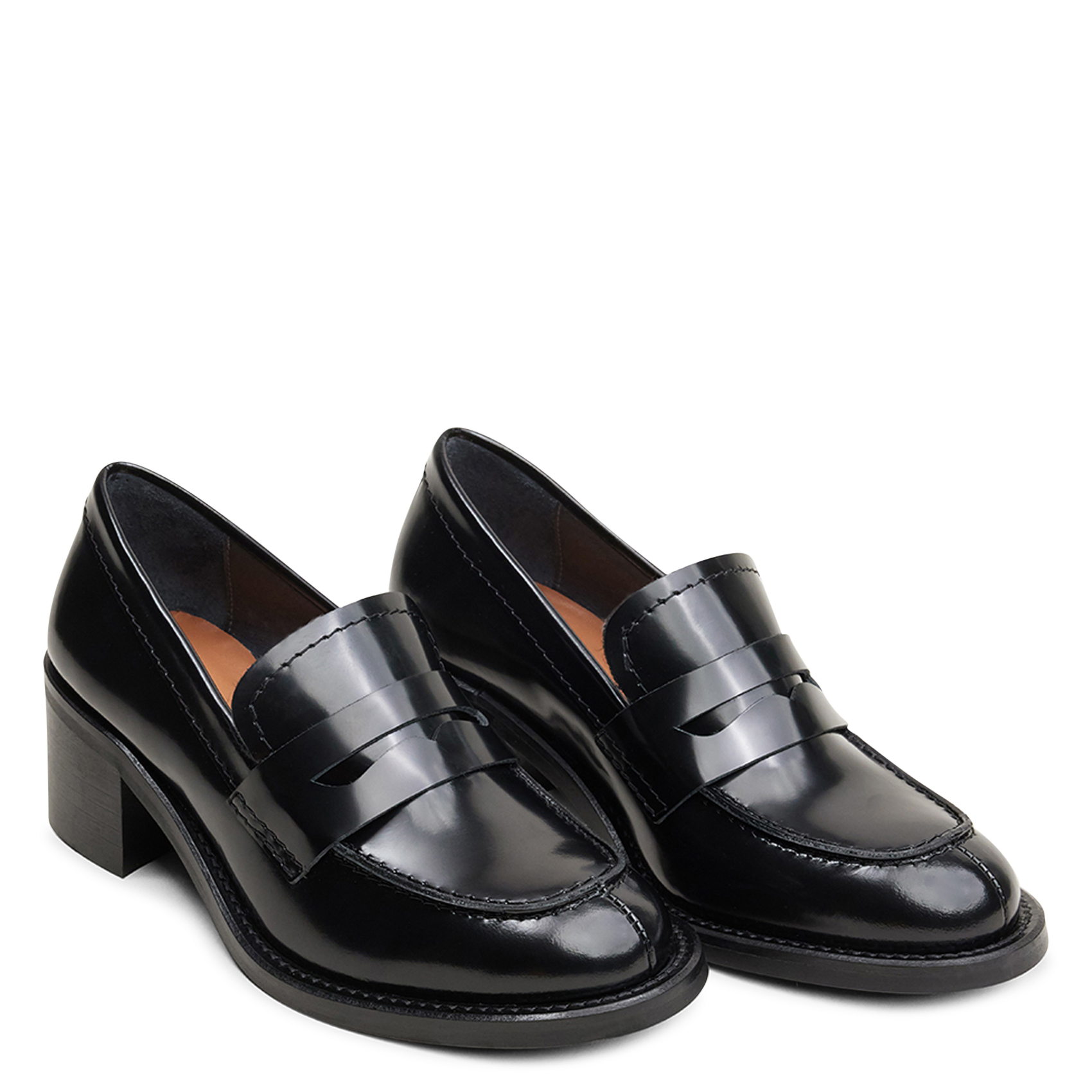 Heeled patent leather loafers JONAK Black