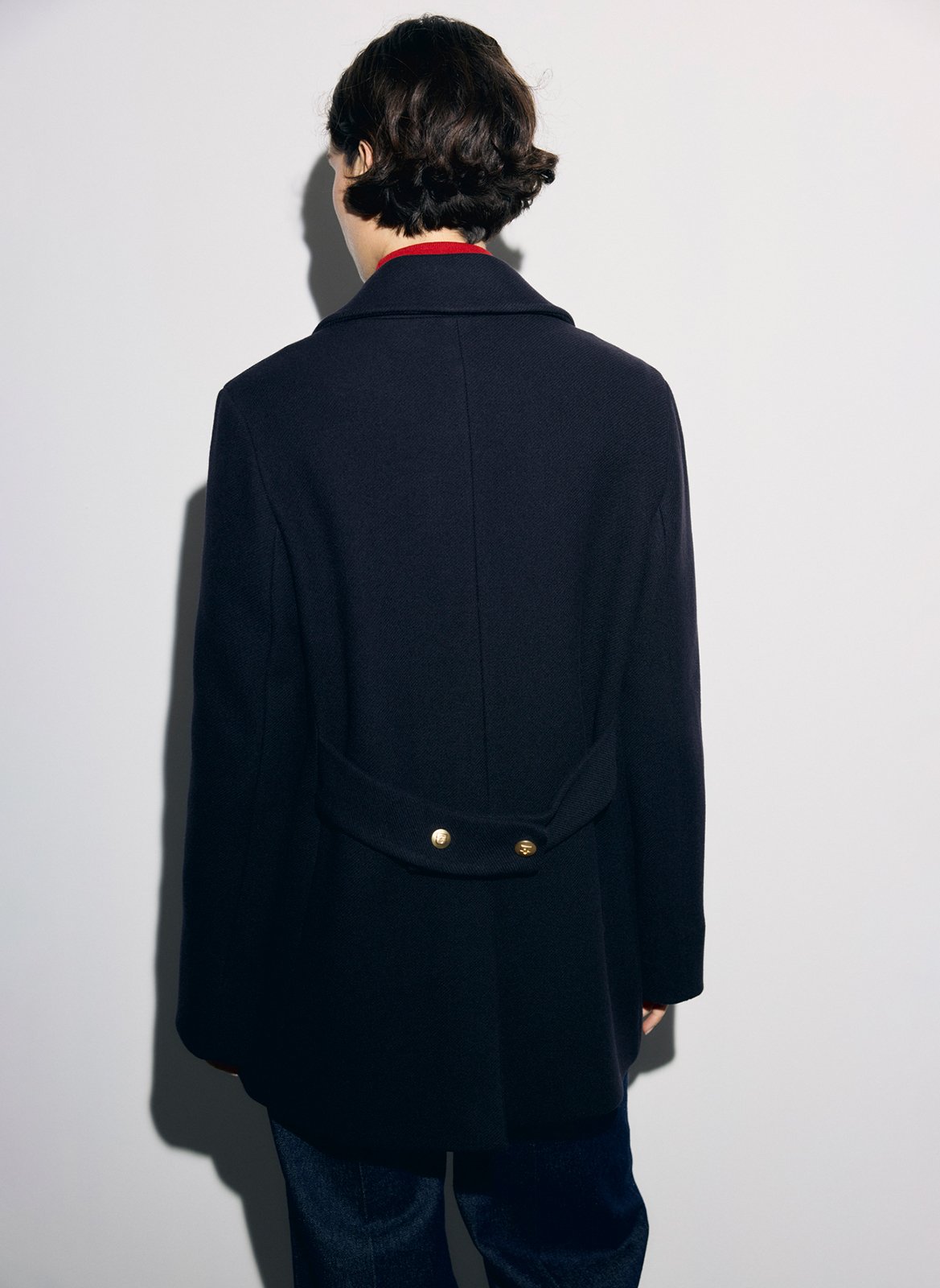 Manteau droit col tailleur en laine mélangée GERARD DAREL Bleu