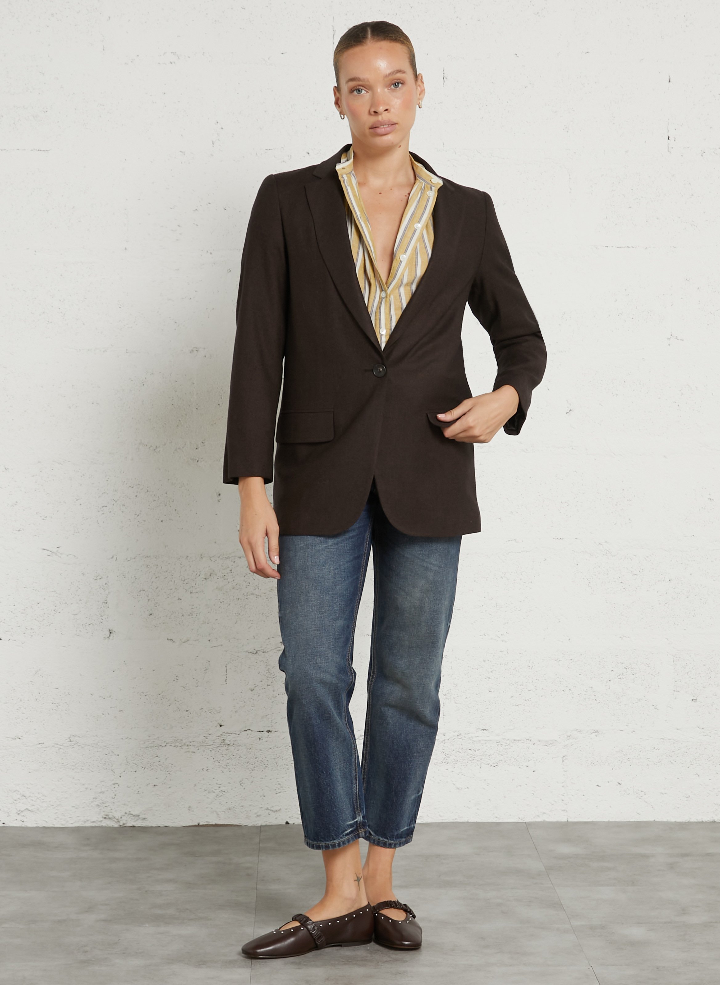 Veste blazer droit  DIEGA Marron