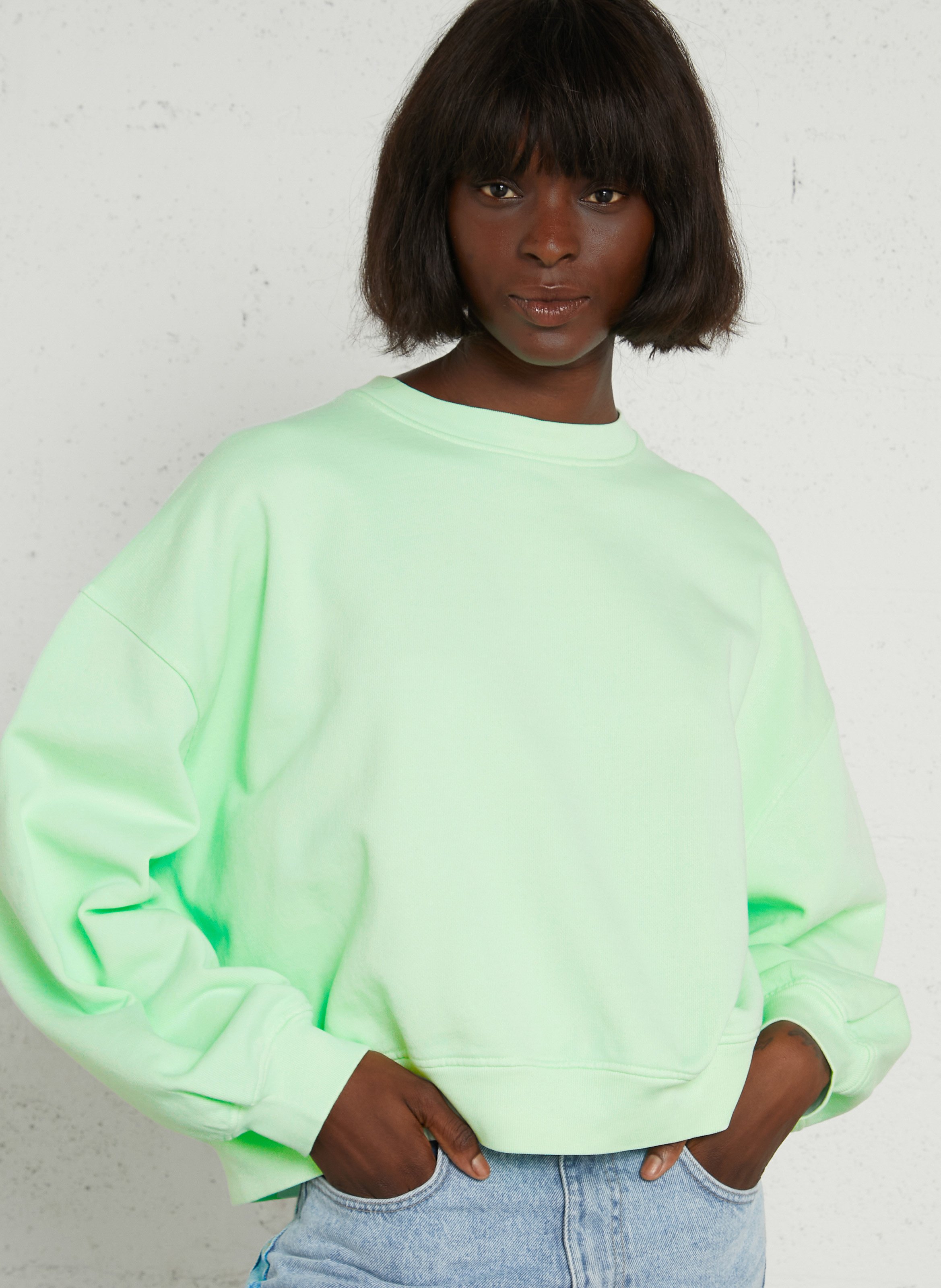 Katoenen sweater met ronde hals BELLEROSE Groen