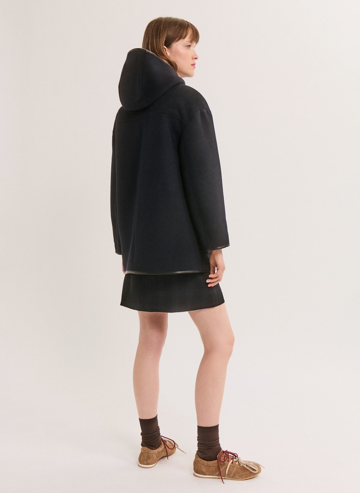 Manteau droit col à capuche PABLO Blauw