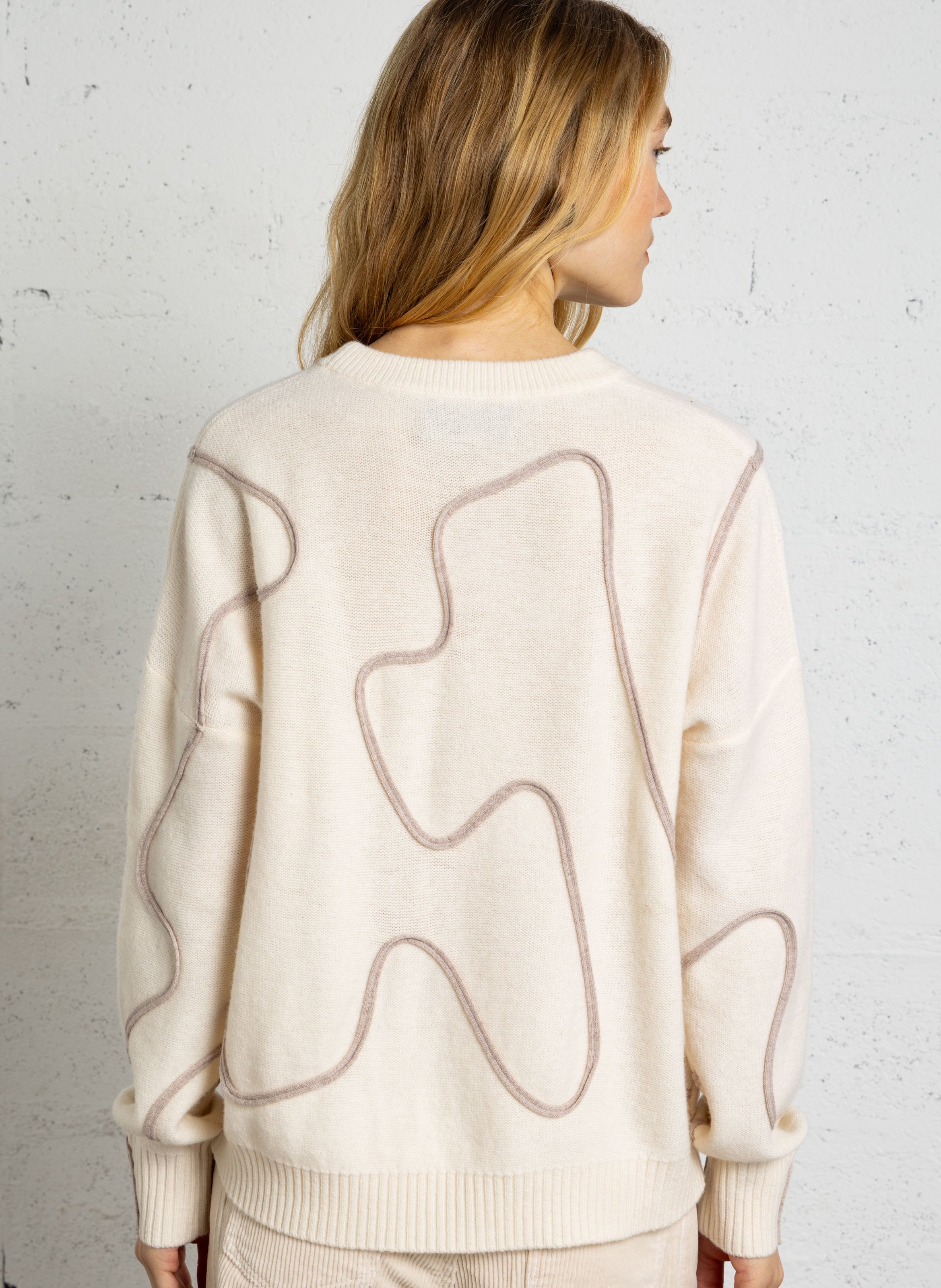 Round-neck wool sweater BERENICE White