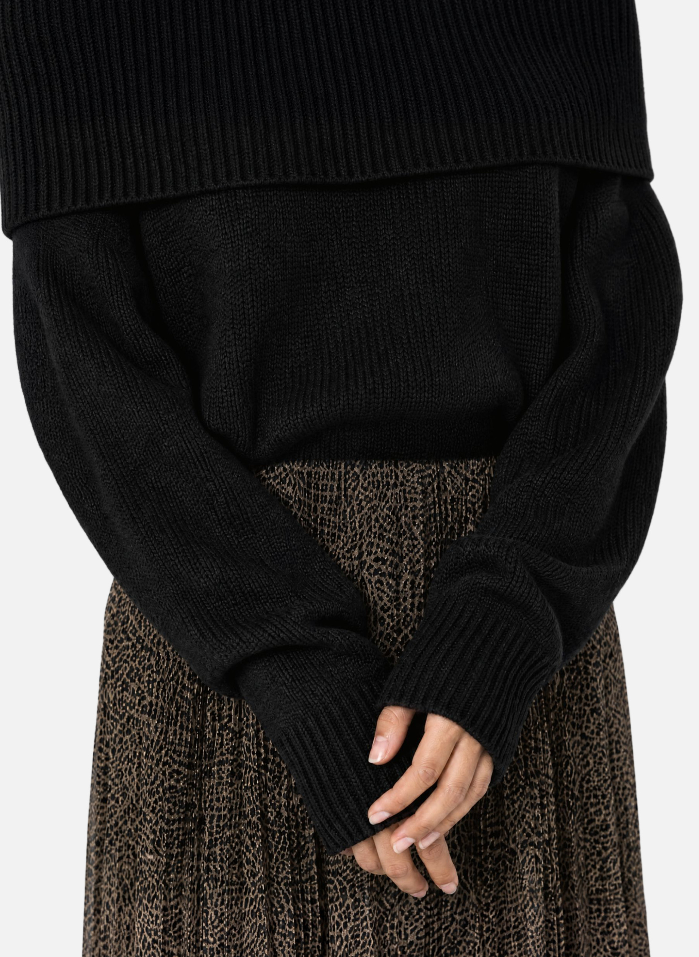 Off-the-shoulder merino wool jumper THE KOOPLES Black