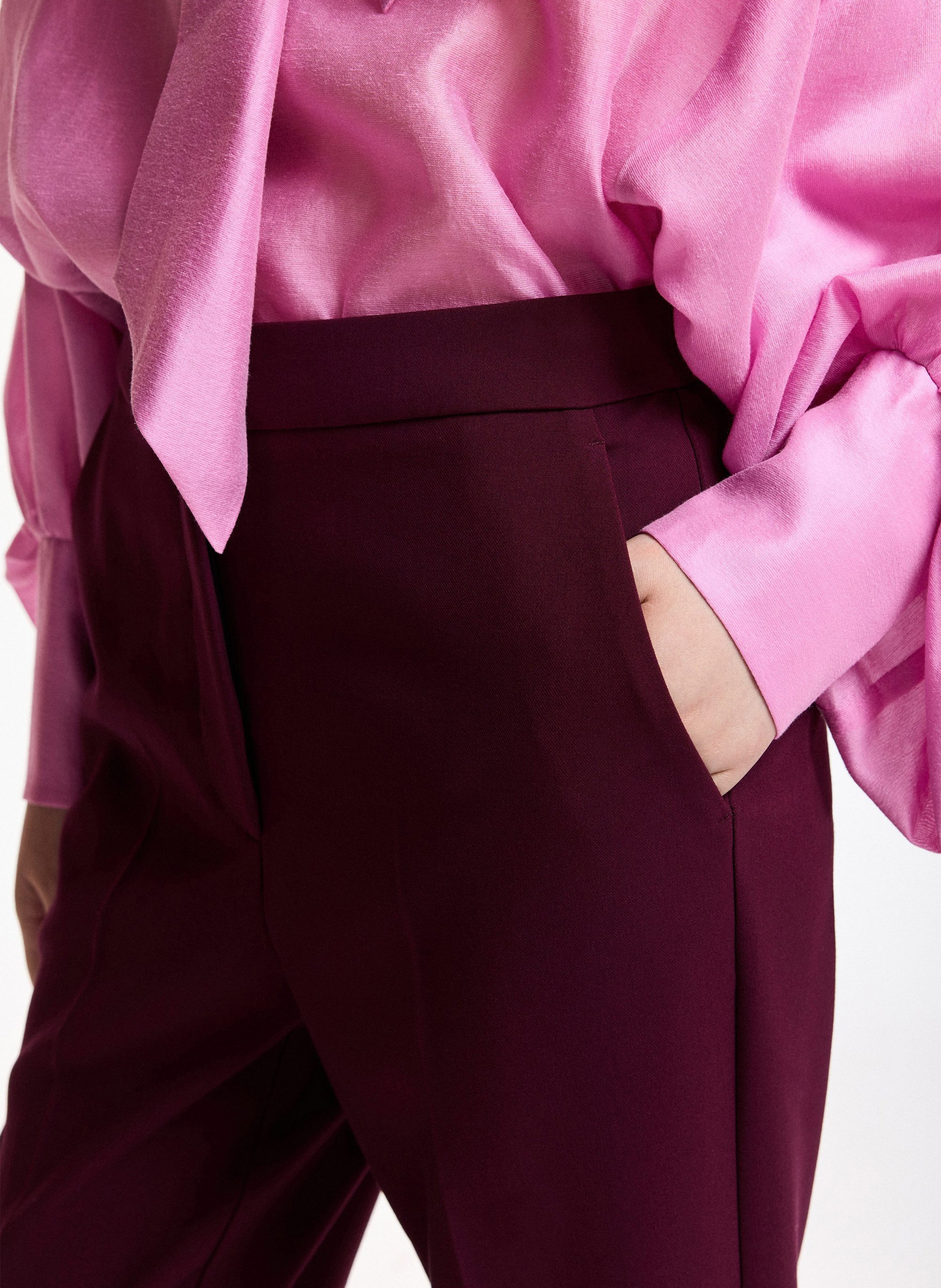 Pantalon évasé taille haute ESSENTIEL ANTWERP Rouge