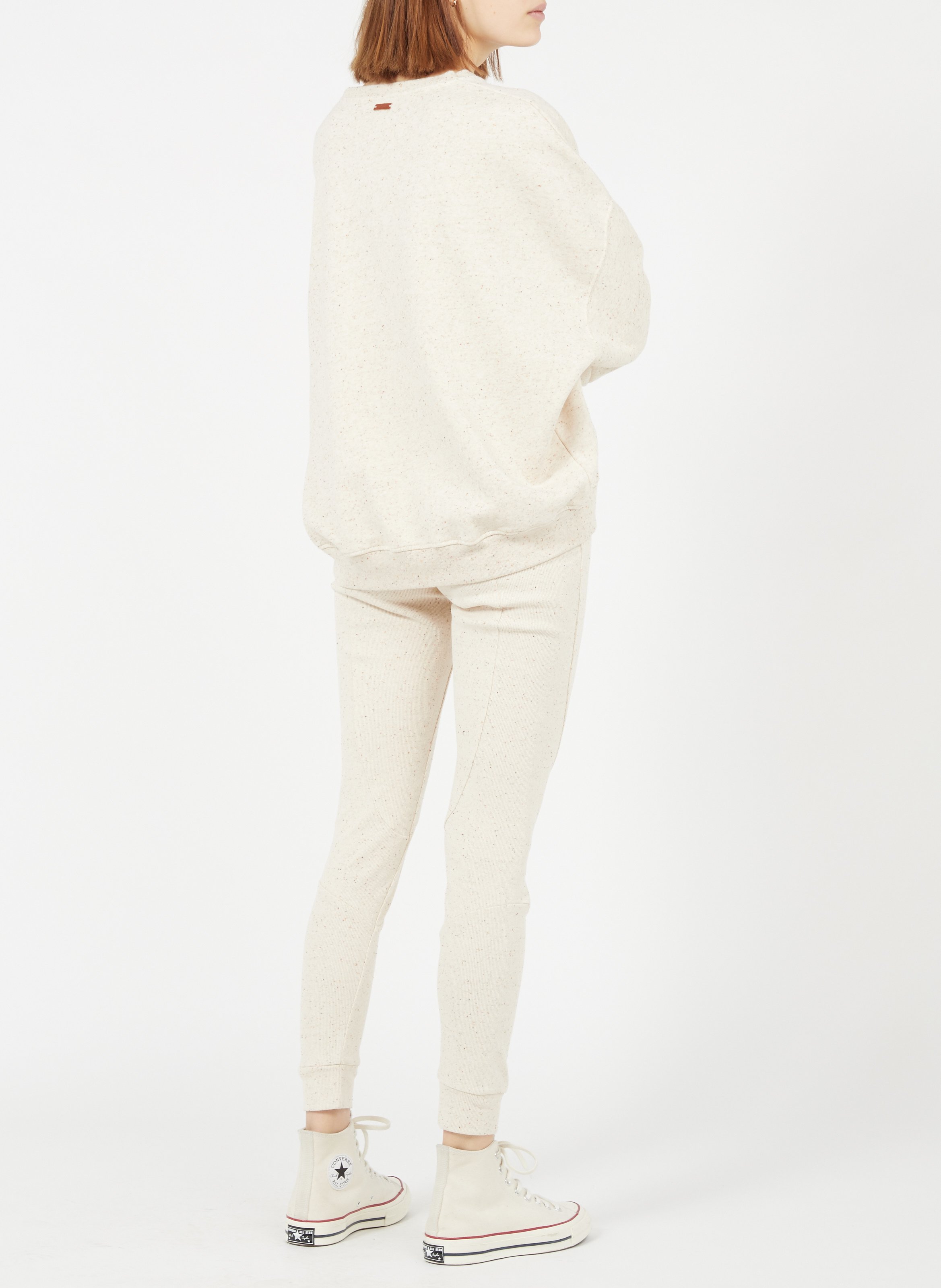Sweat col rond oversize en coton mélangé SESSUN Beige