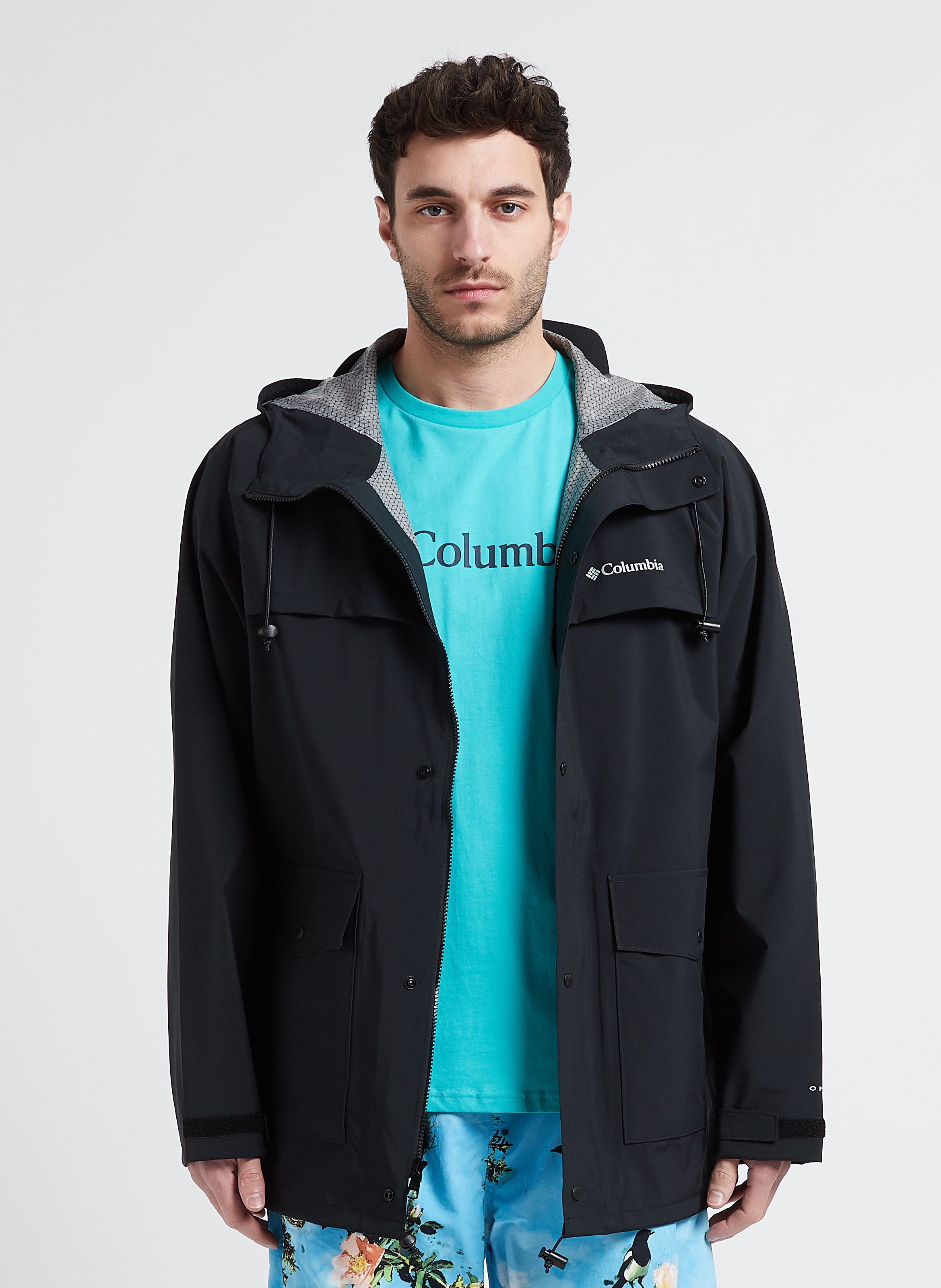 Black Hooded waterproof jacket