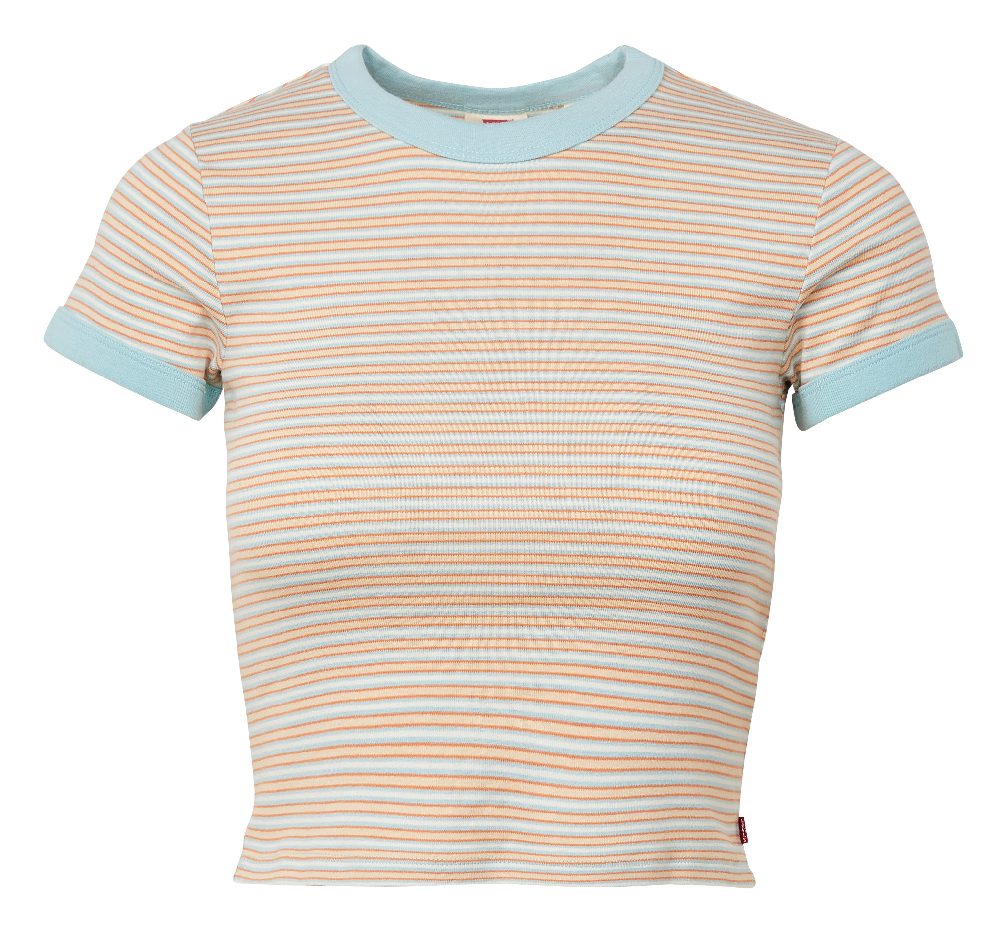 Crop top col rond à rayures en coton LEVI'S Bleu