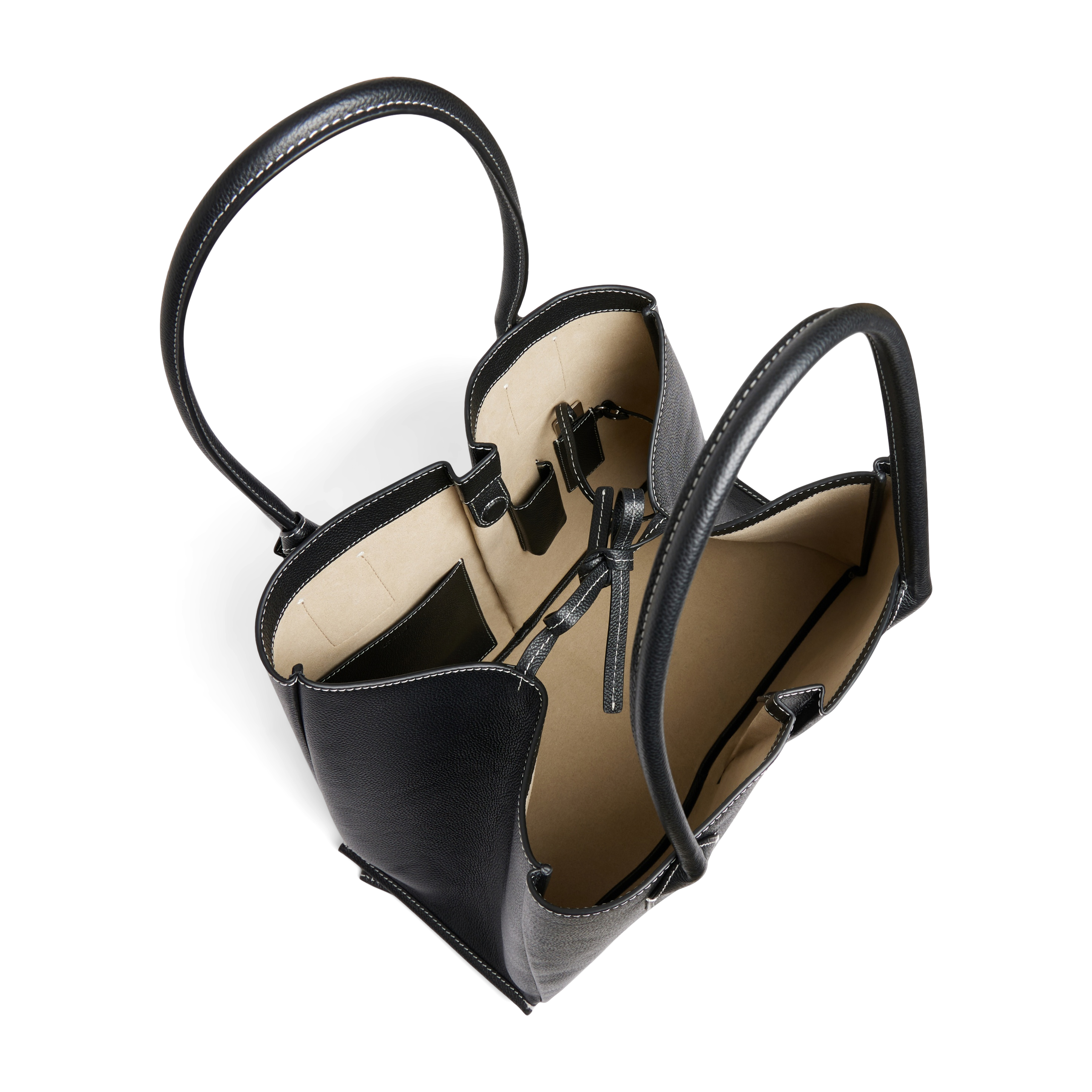 Grand cabas en cuir de vachette LE TANNEUR Noir