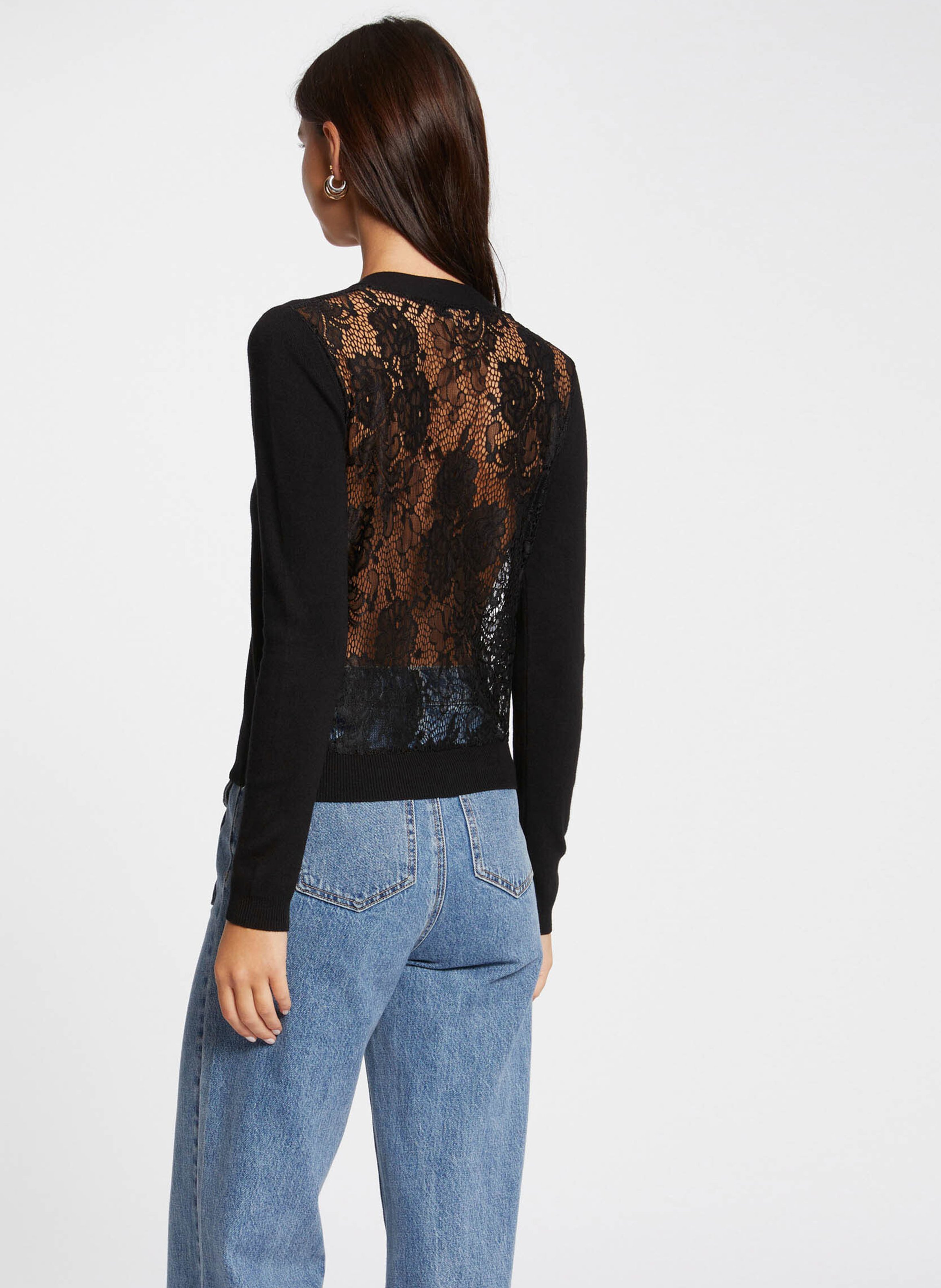 Strickjacke - Schalkragen MORGAN Schwarz