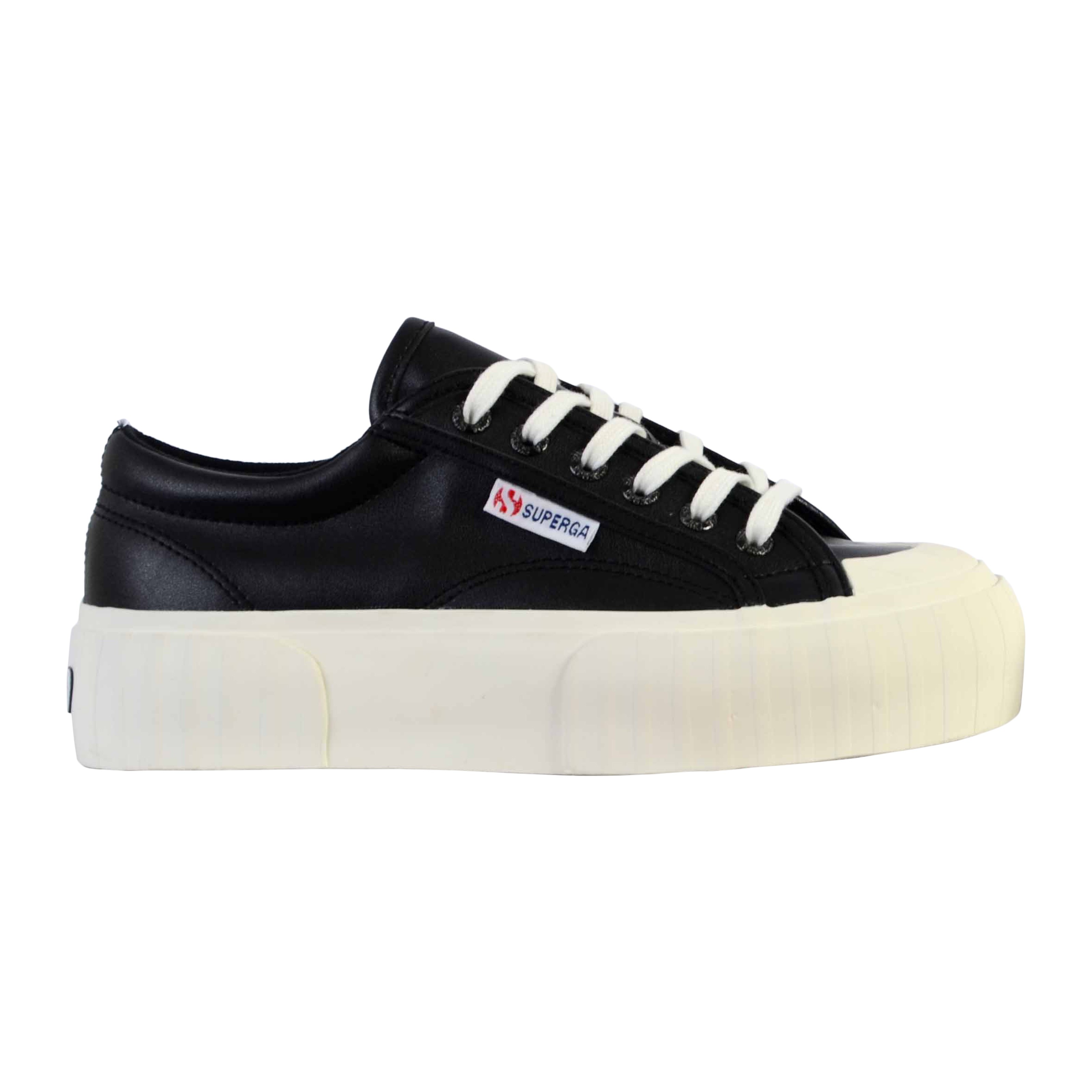 Superga Stripe Webbing Lace-Up Sneakers SUPERGA Black