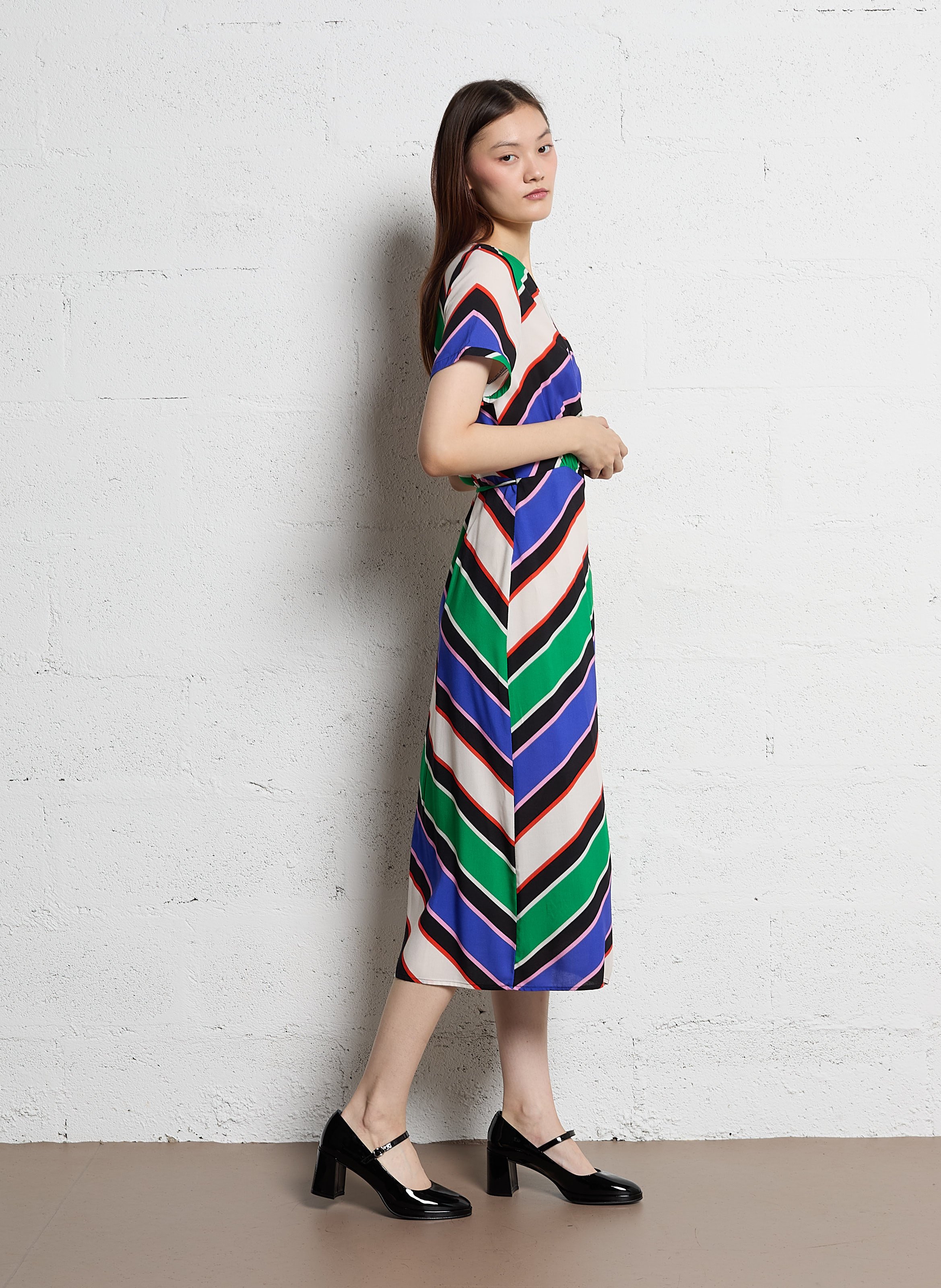 Halflange jurk met V-hals LA PETITE ETOILE Veelkleurig