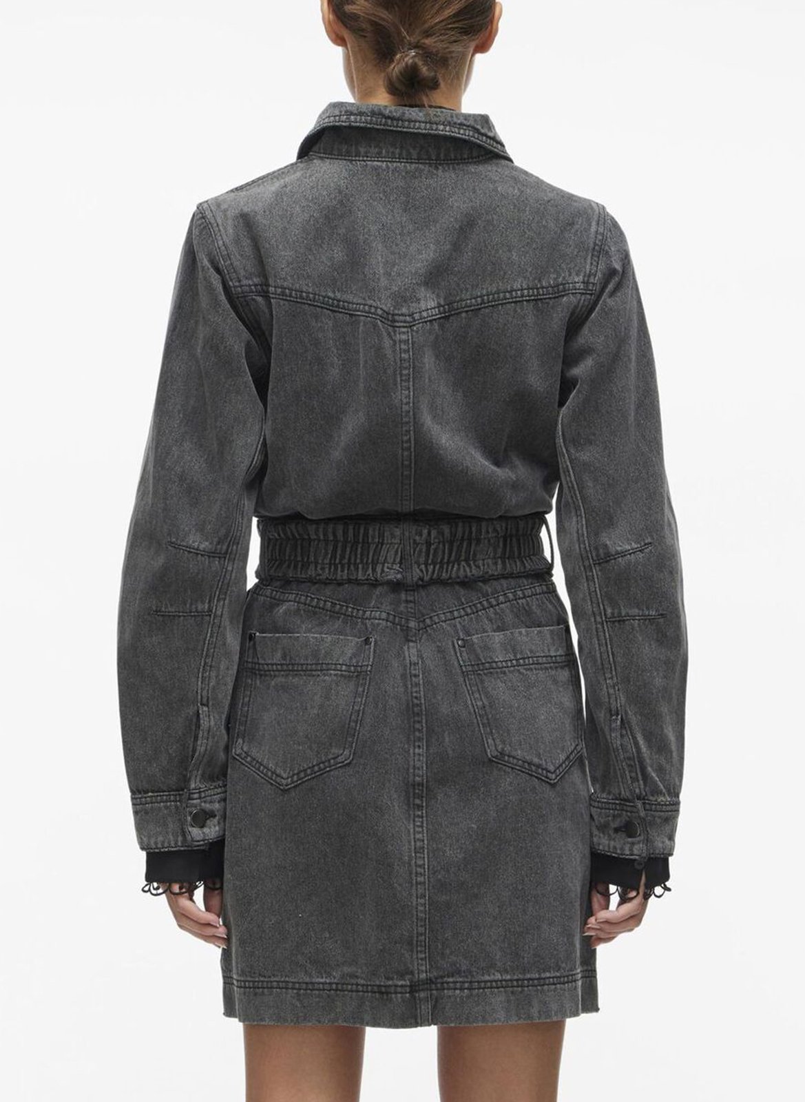 Short cotton-blend dress ROUGE EDIT Grey