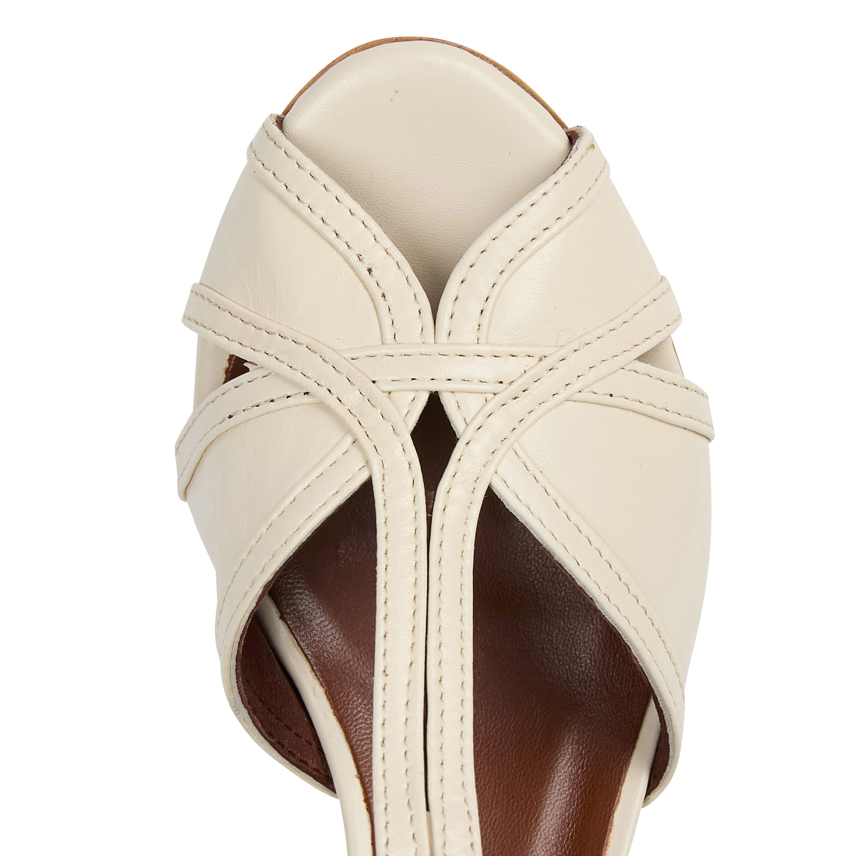 Sandales à talon en cuir ANONYMOUS COPENHAGEN Beige