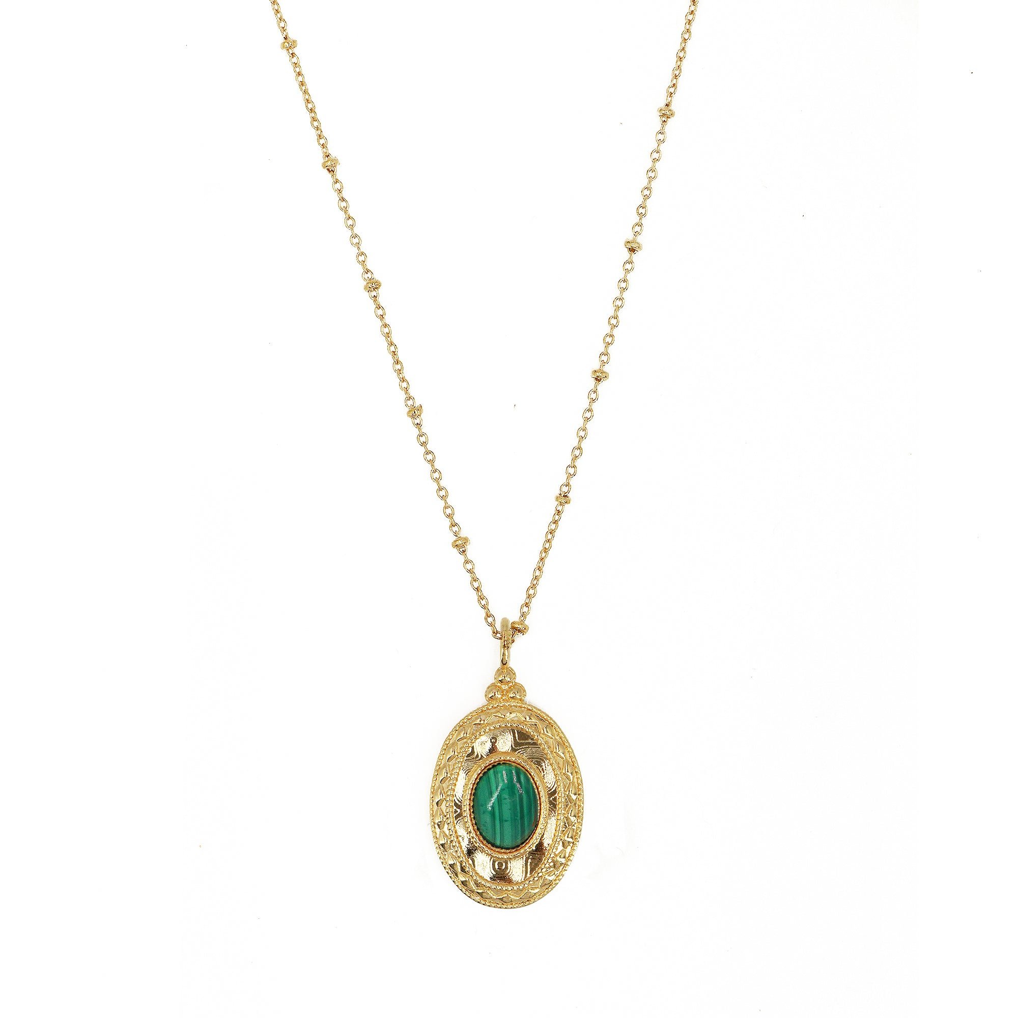 Collier plaqué or kate NILAI Green