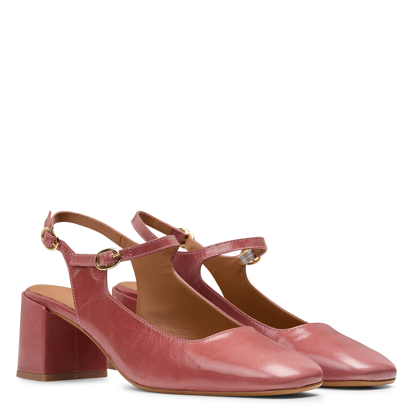 Babies slingbacks à talon en cuir verni MELLOW YELLOW Rose