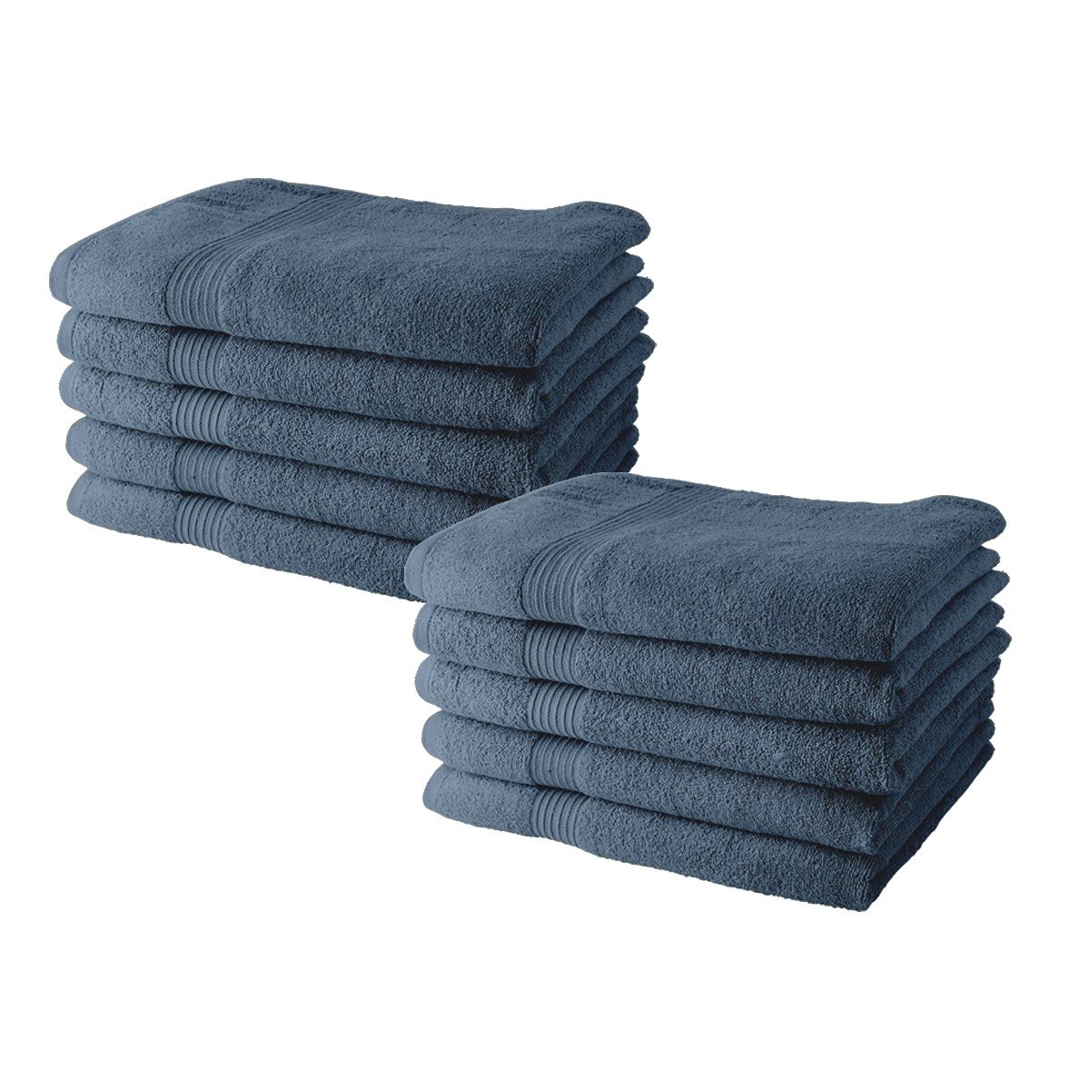 Set of 10 cotton bath towels TODAY LINGE DE MAISON Blue