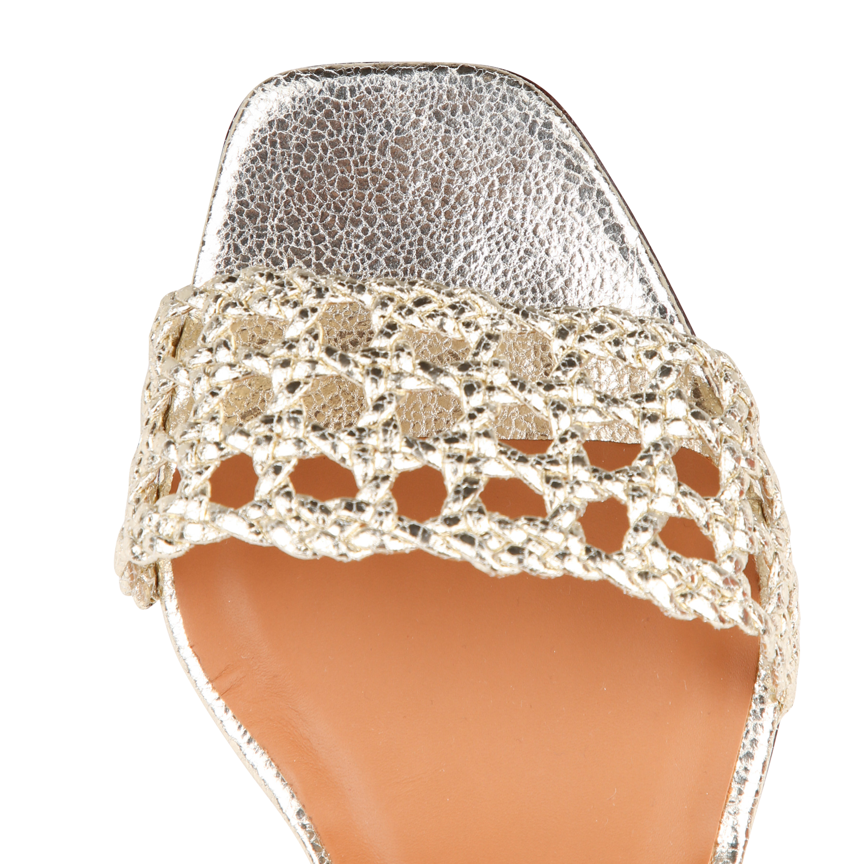 Sandales en cuir craquelé RIVECOUR Argent