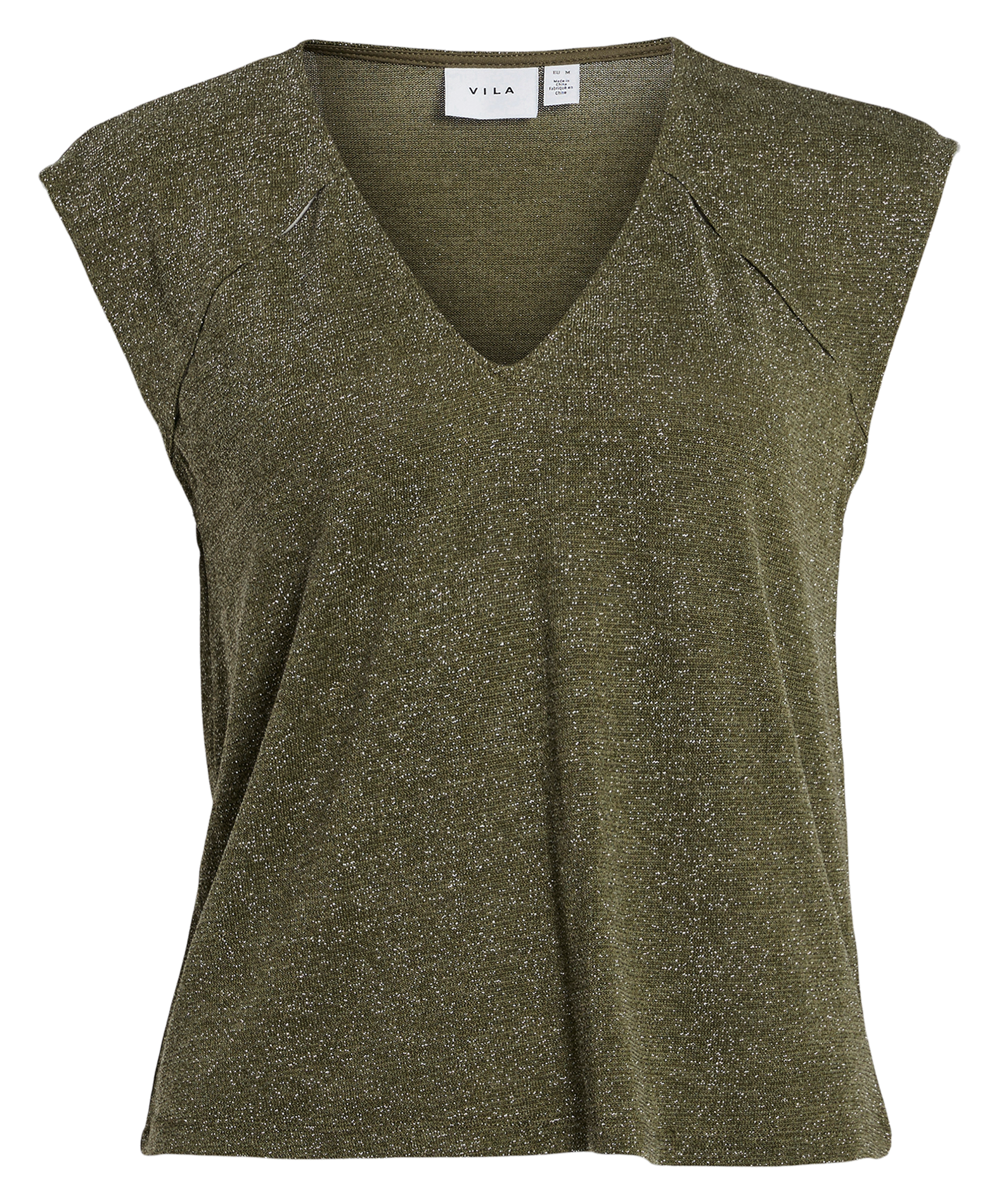 Canottiera senza maniche con paillettes Verde