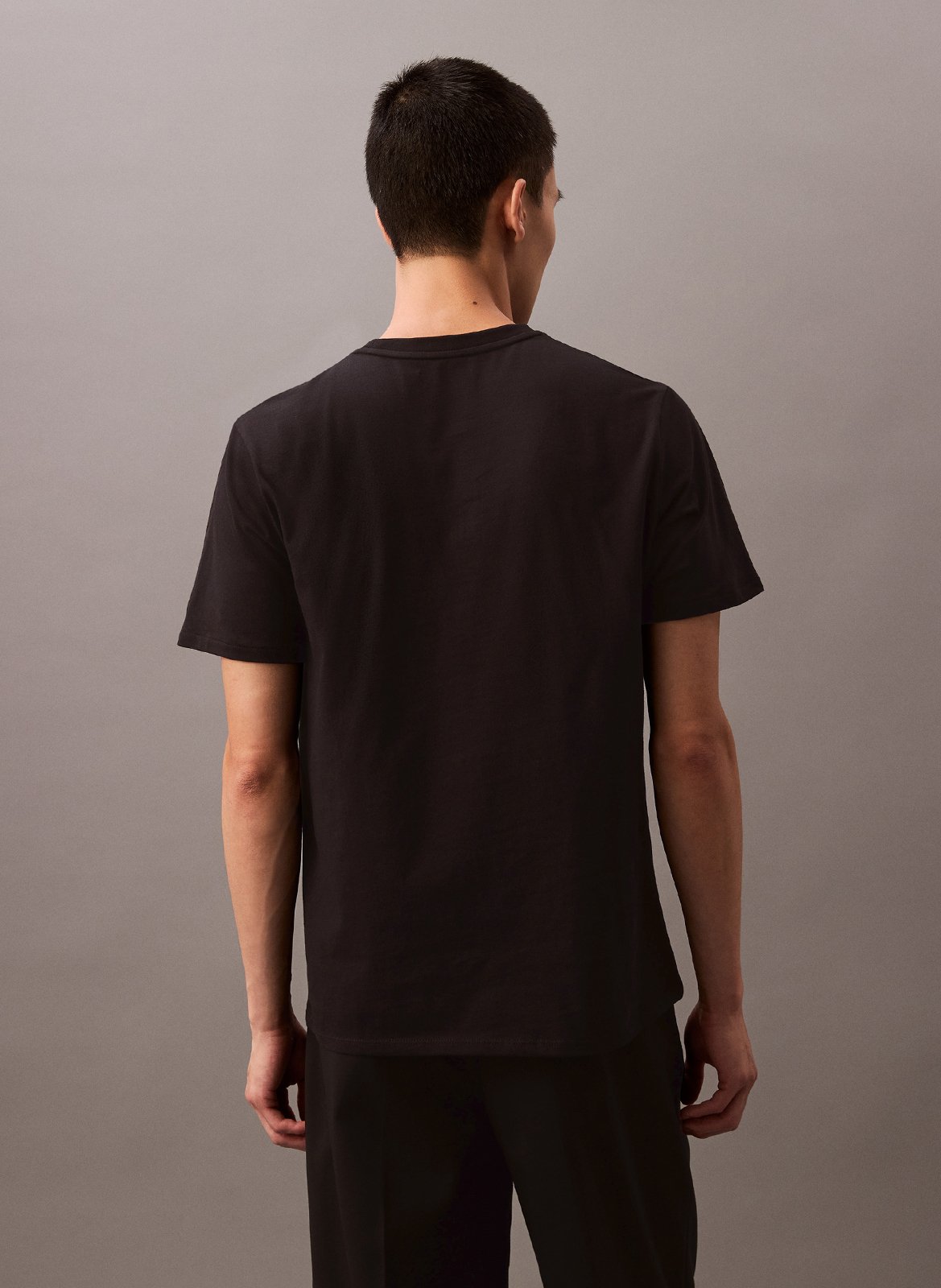 Tee-shirt droit en coton CALVIN KLEIN Noir