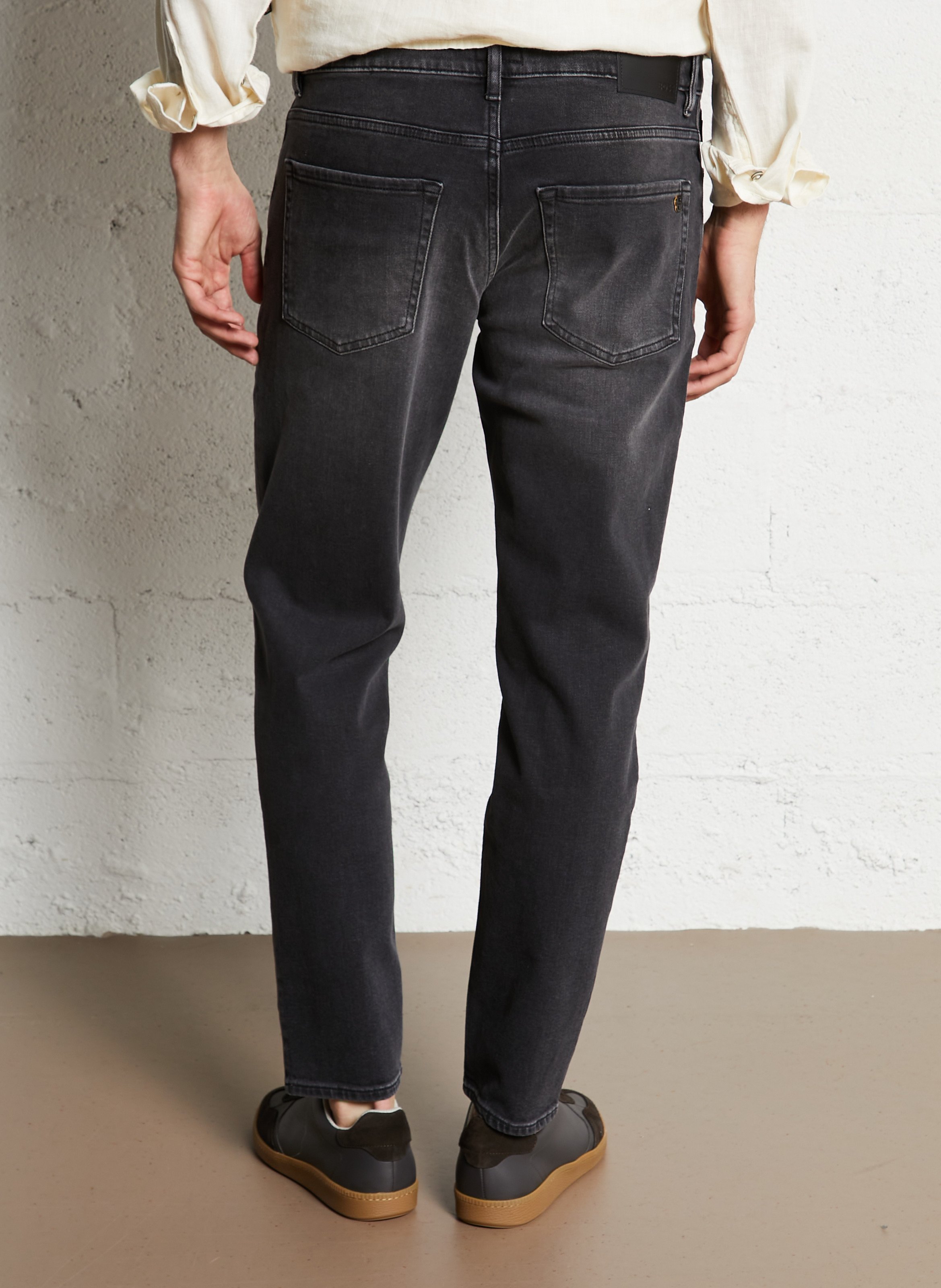Cotton-blend tapered jeans BOSS Black
