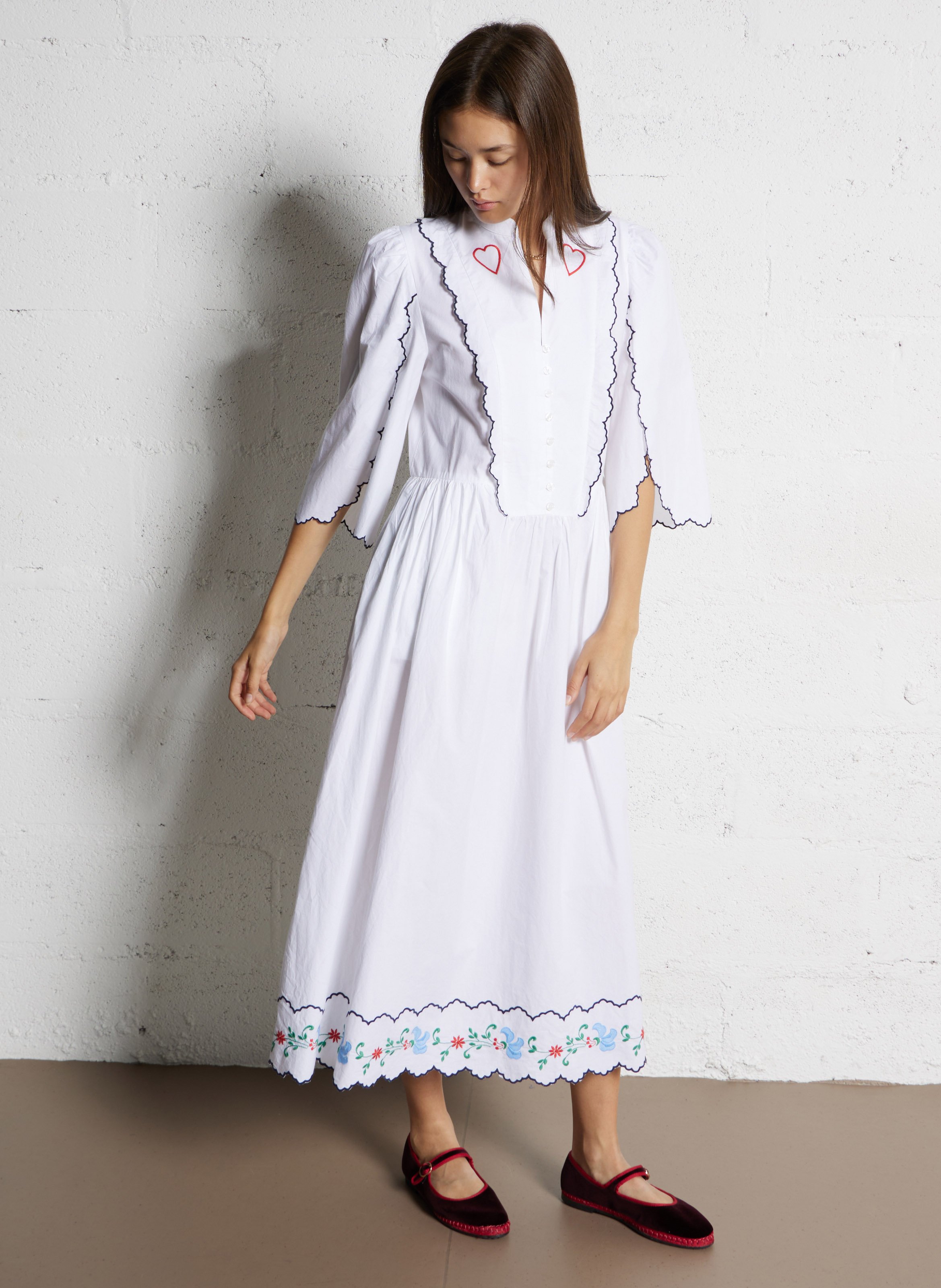 Robe longue en coton bio STELLA NOVA Blanc