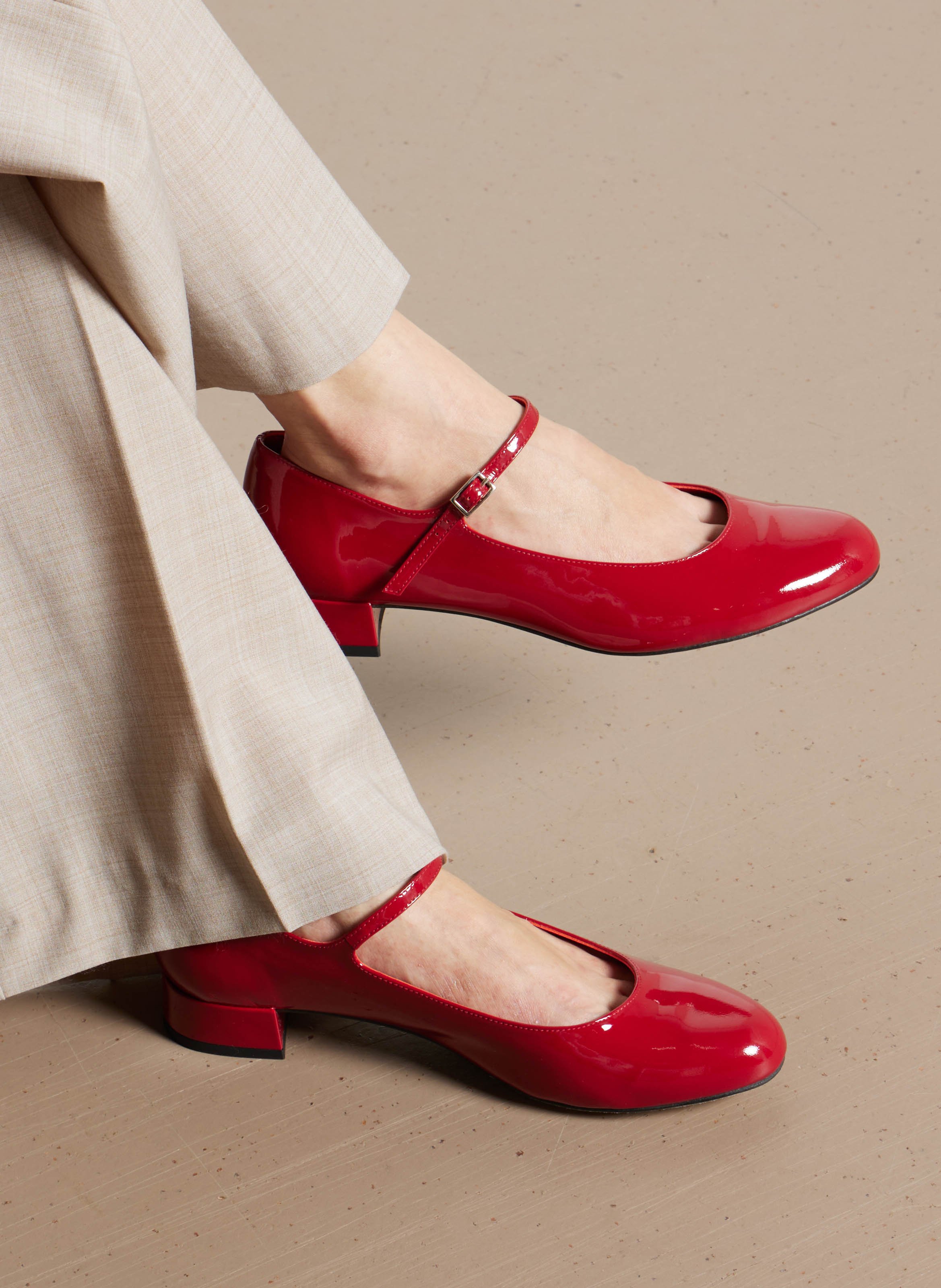 Ballerines en cuir AUGUSTA Rouge