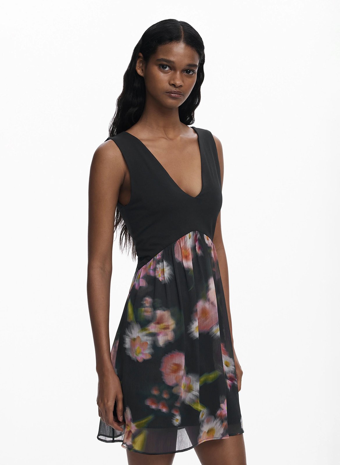 Abito a righe DESIGUAL Nero