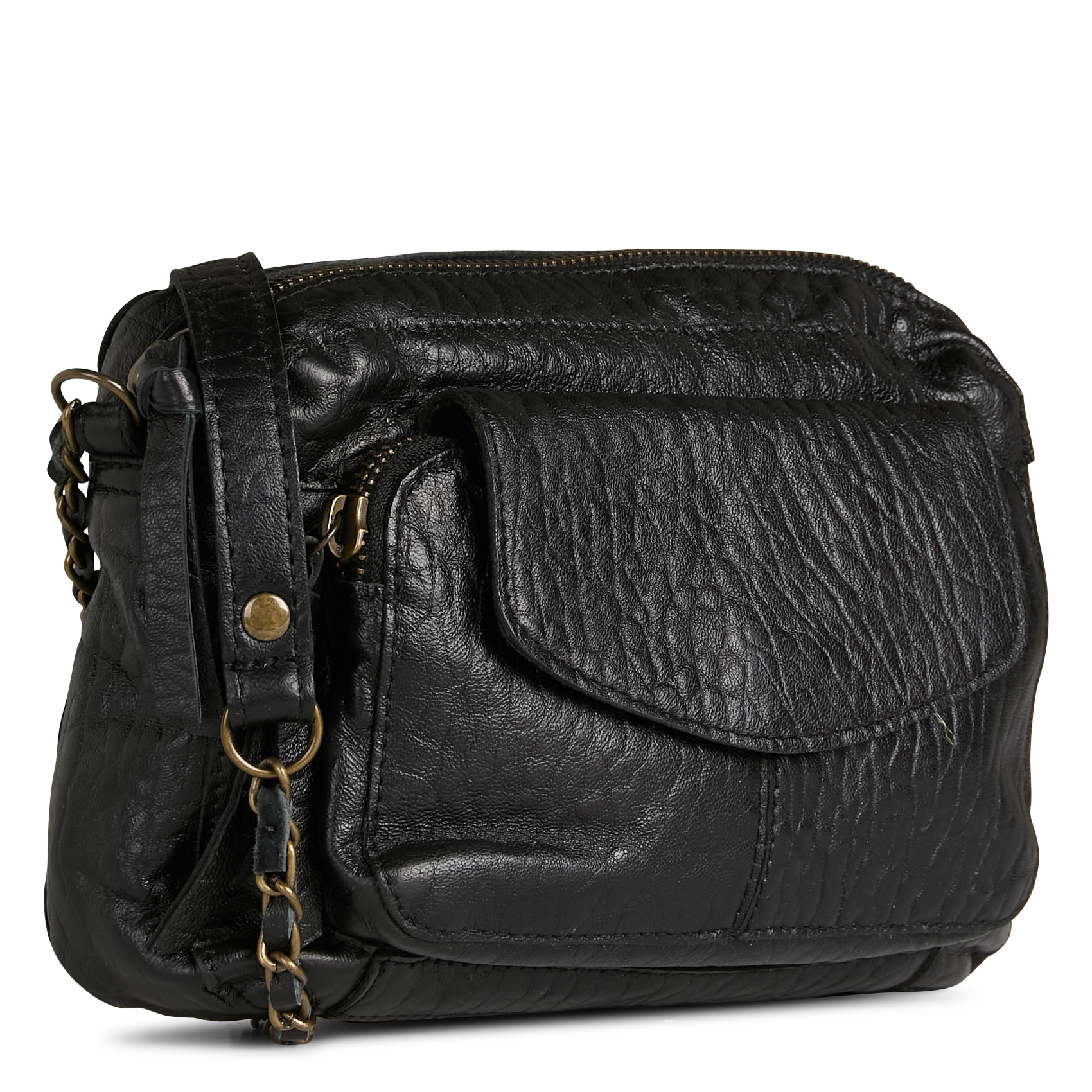 Dori leather shoulder bag PIECES Black