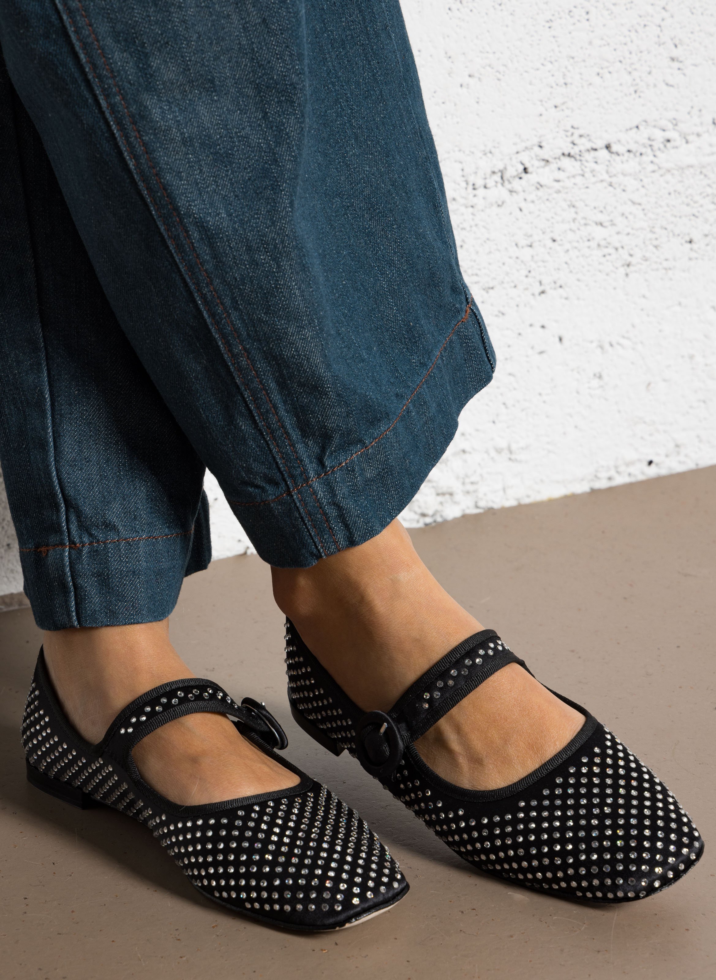 Ballerina's met stras REPETTO Zwart