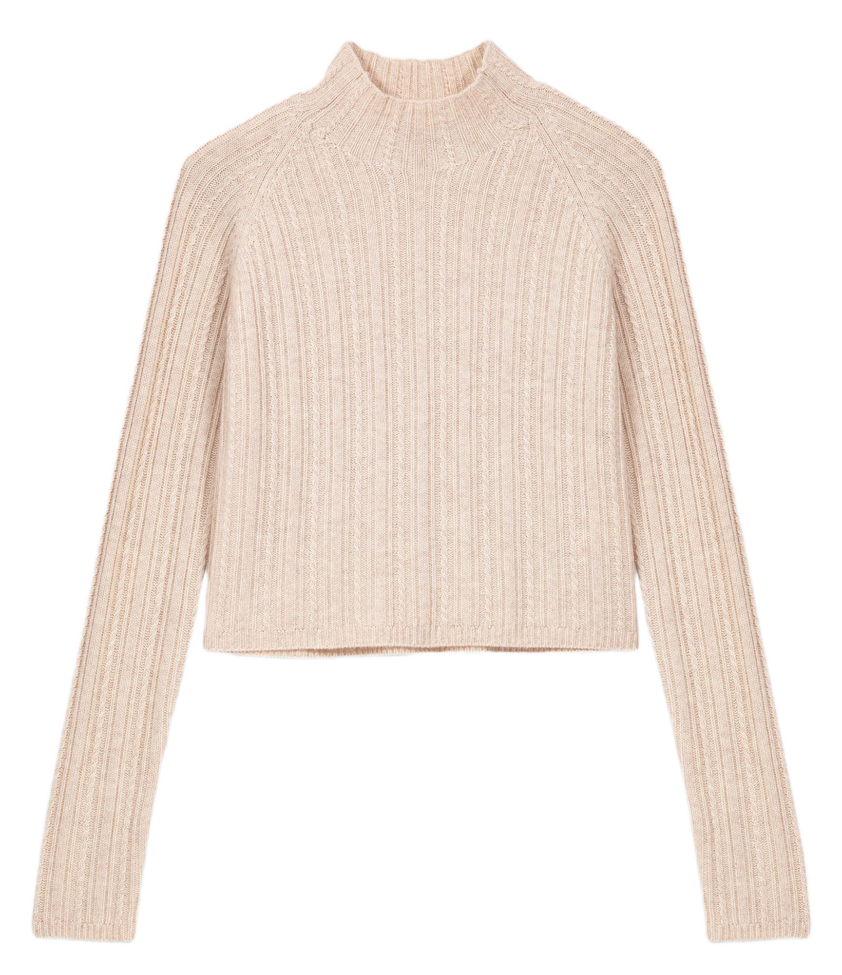 Rechte coltrui van wol en kasjmier MAJE Beige