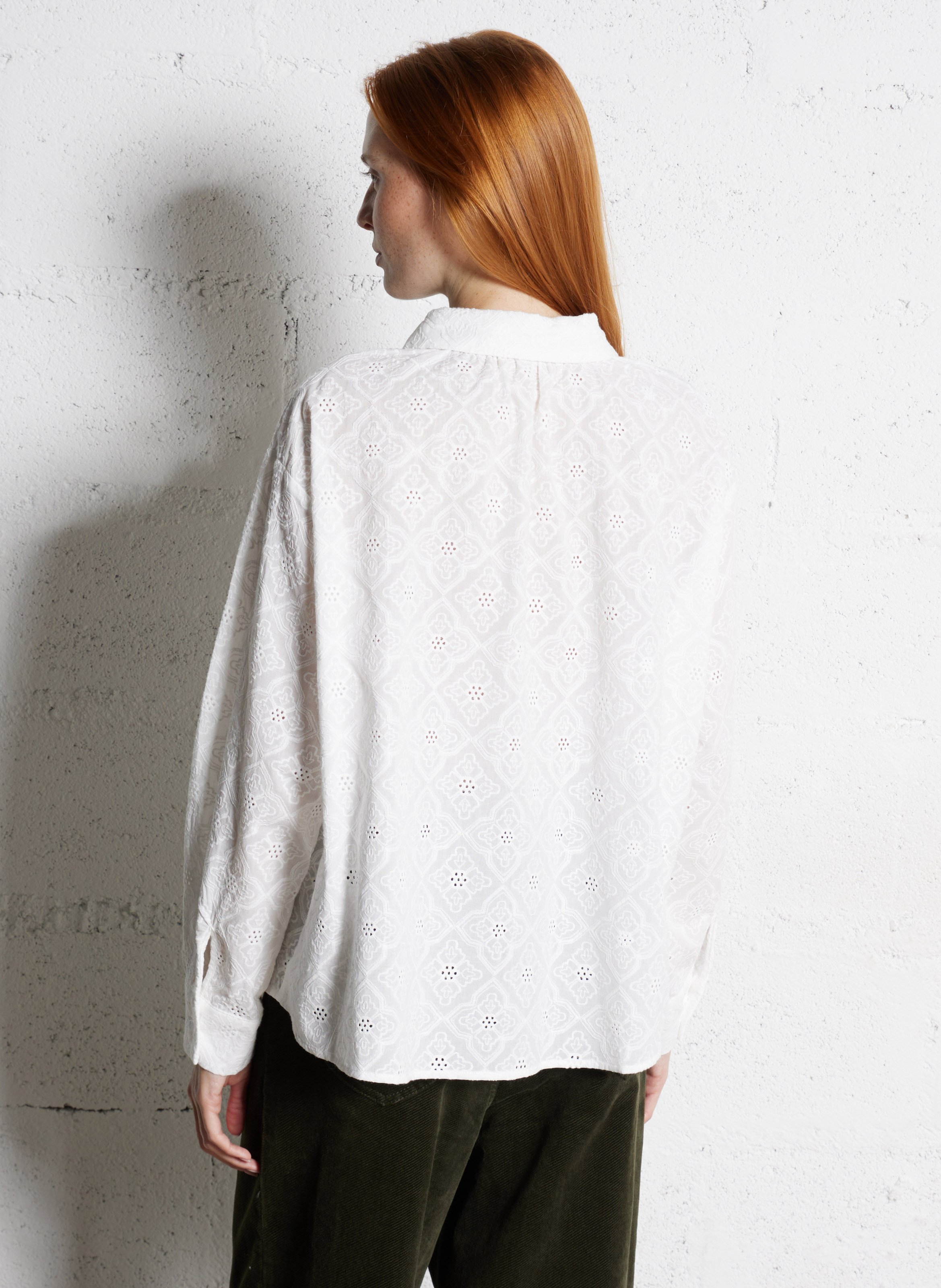 Chemise oversize col classique en coton SEE U SOON Blanc