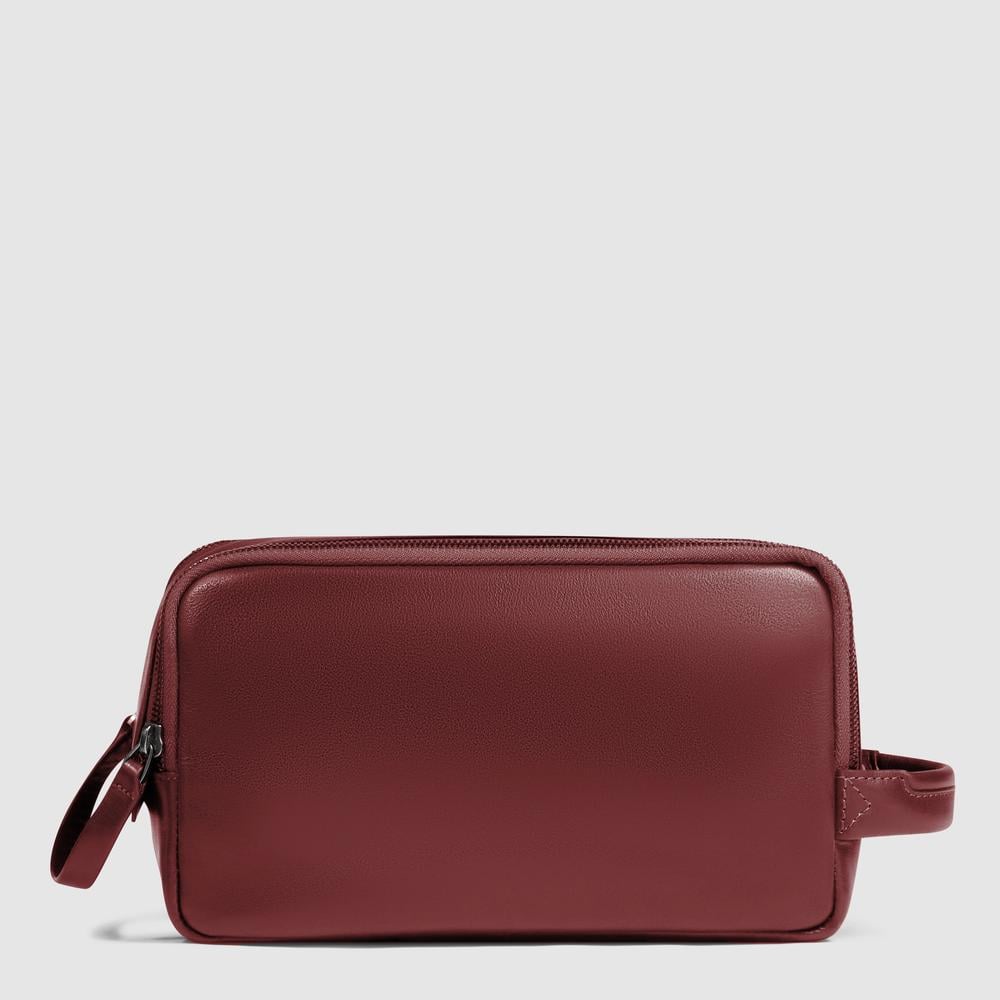 Leather toiletry bag PIQUADRO Brown
