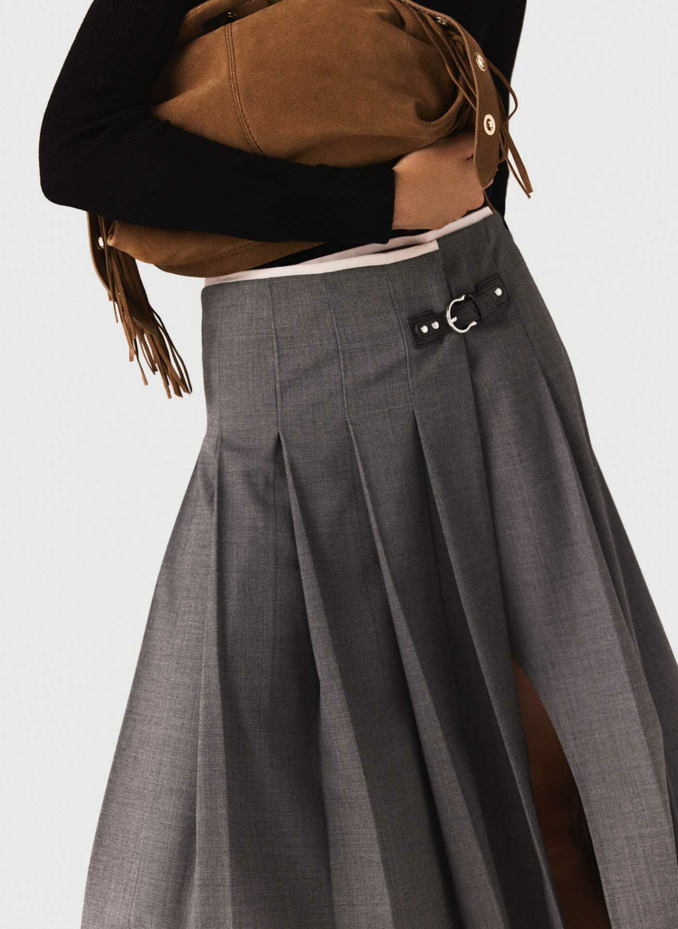 Halflange jurk met plooien en tie-dye-print MAJE Grijs