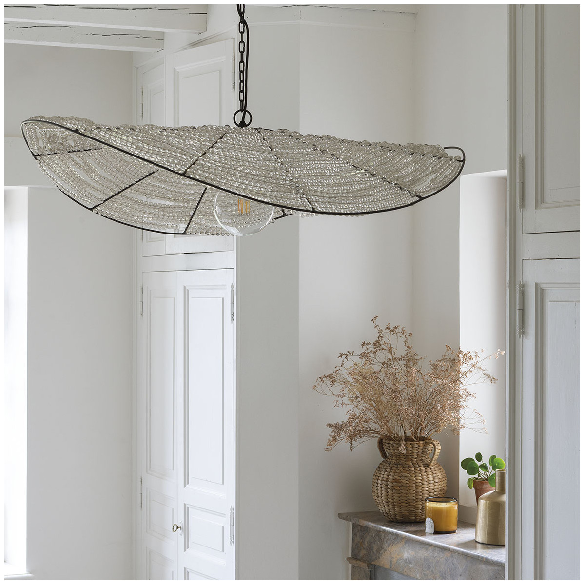 Alba bead suspension - ø 90 cm BLANC D'IVOIRE Sheer